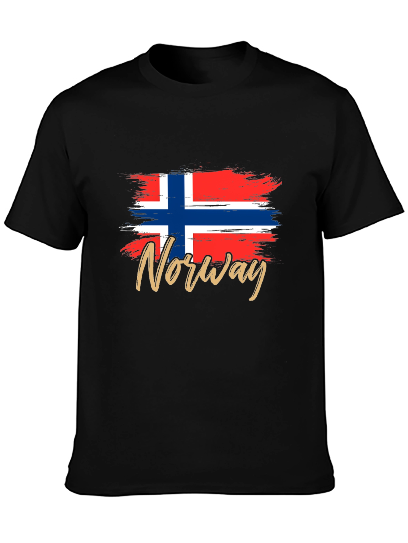 Norway Flag T-Shirt -  Brushstroke Design
