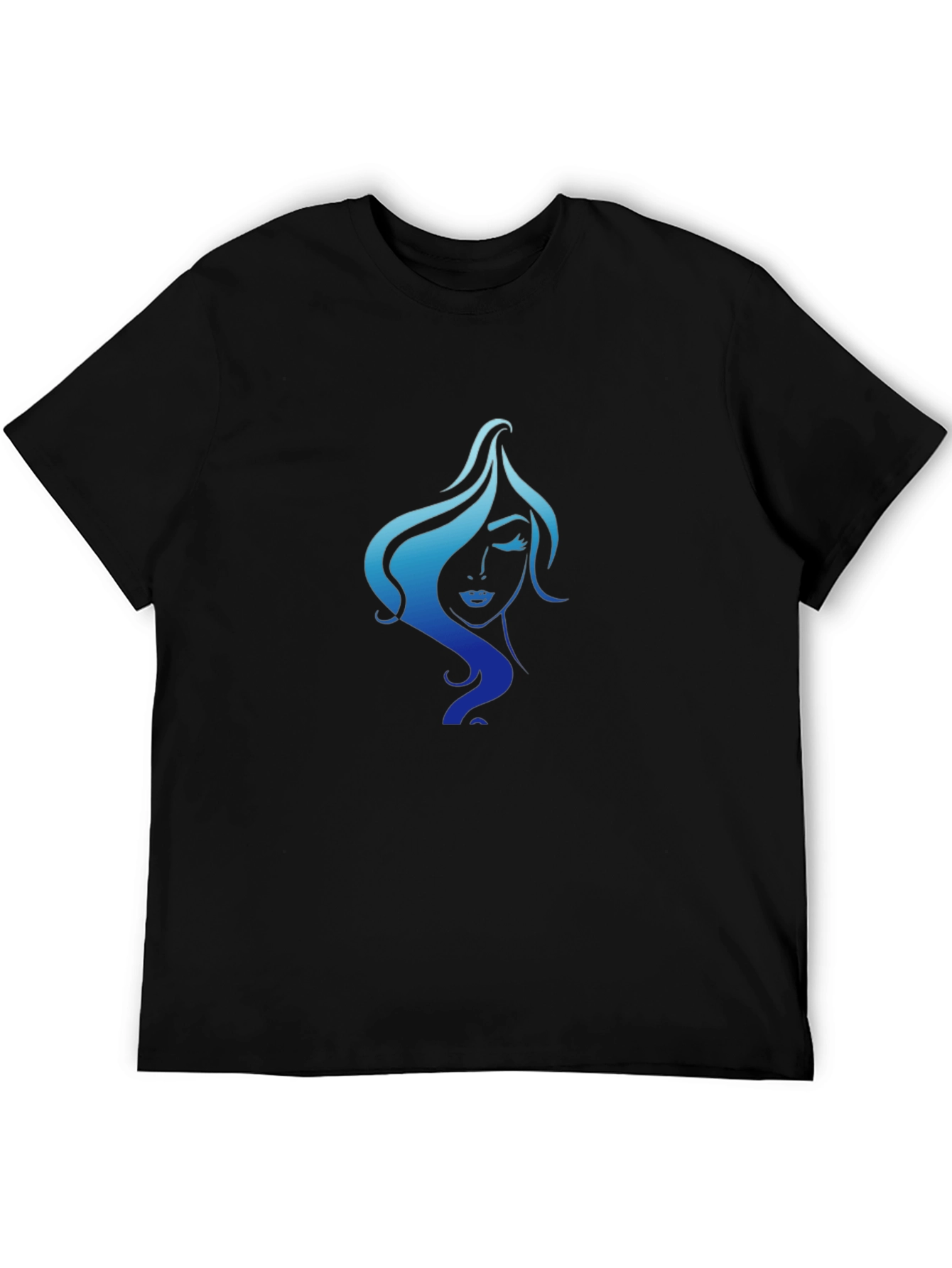 Elegant Woman Graphic Tee - Black Cotton T-Shirt