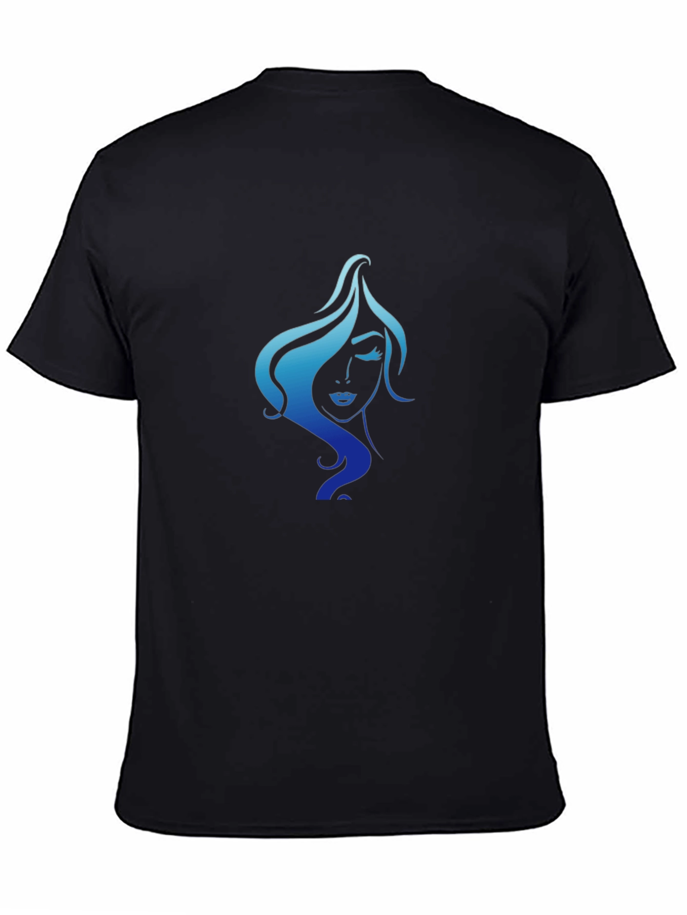 Elegant Woman Graphic Tee - Black Cotton T-Shirt