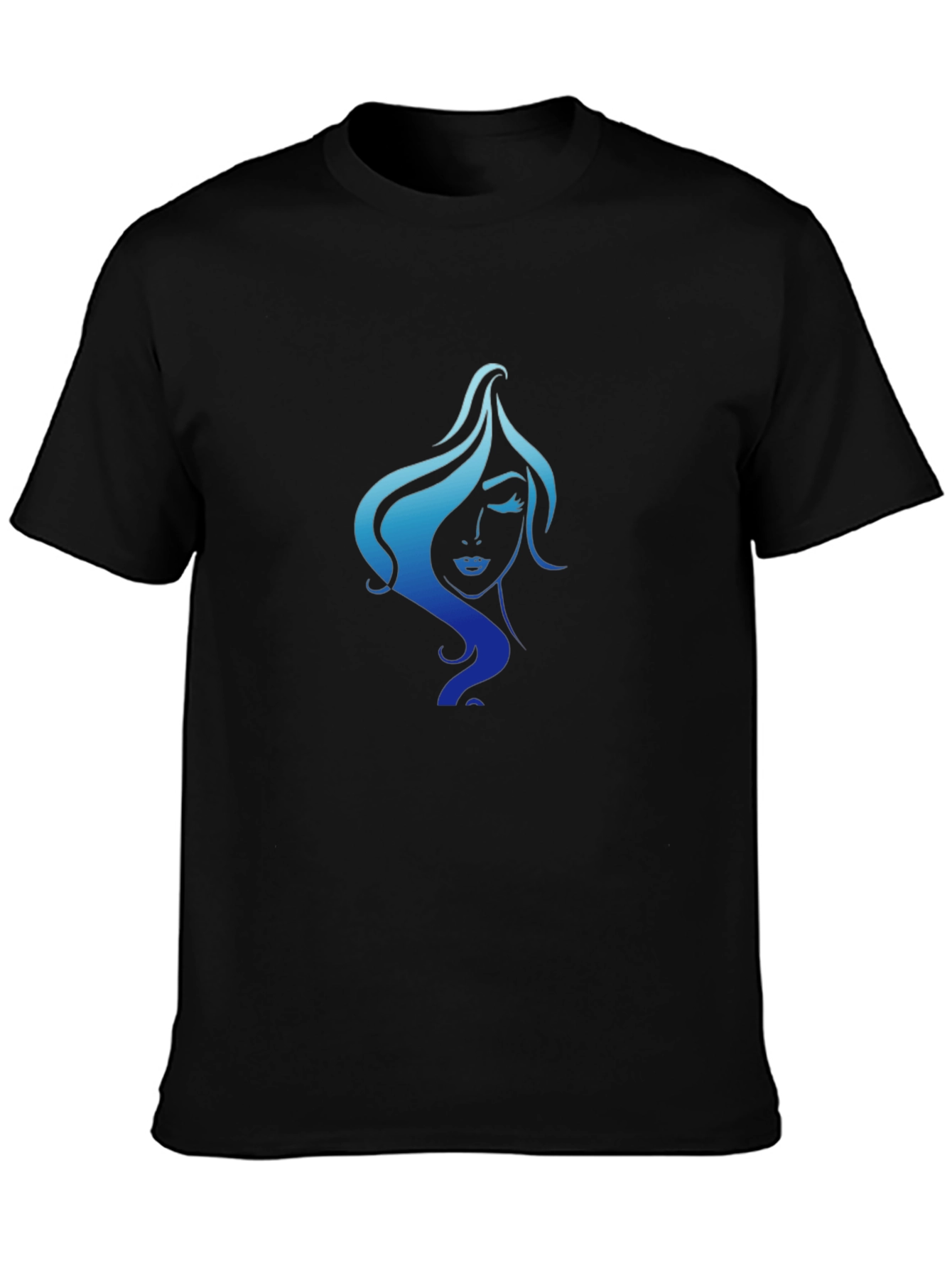 Elegant Woman Graphic Tee - Black Cotton T-Shirt