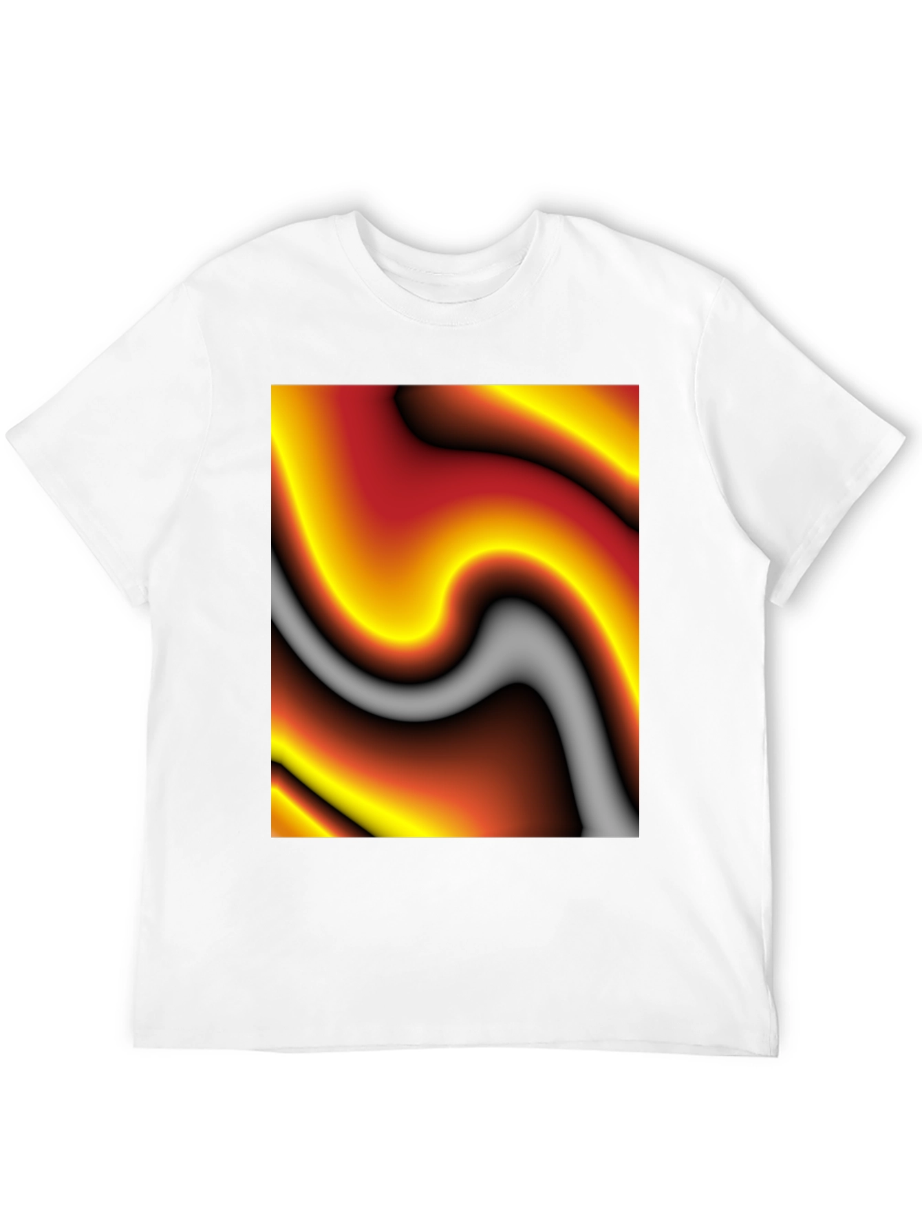 Abstract Art Graphic Tee - Soft Black Cotton