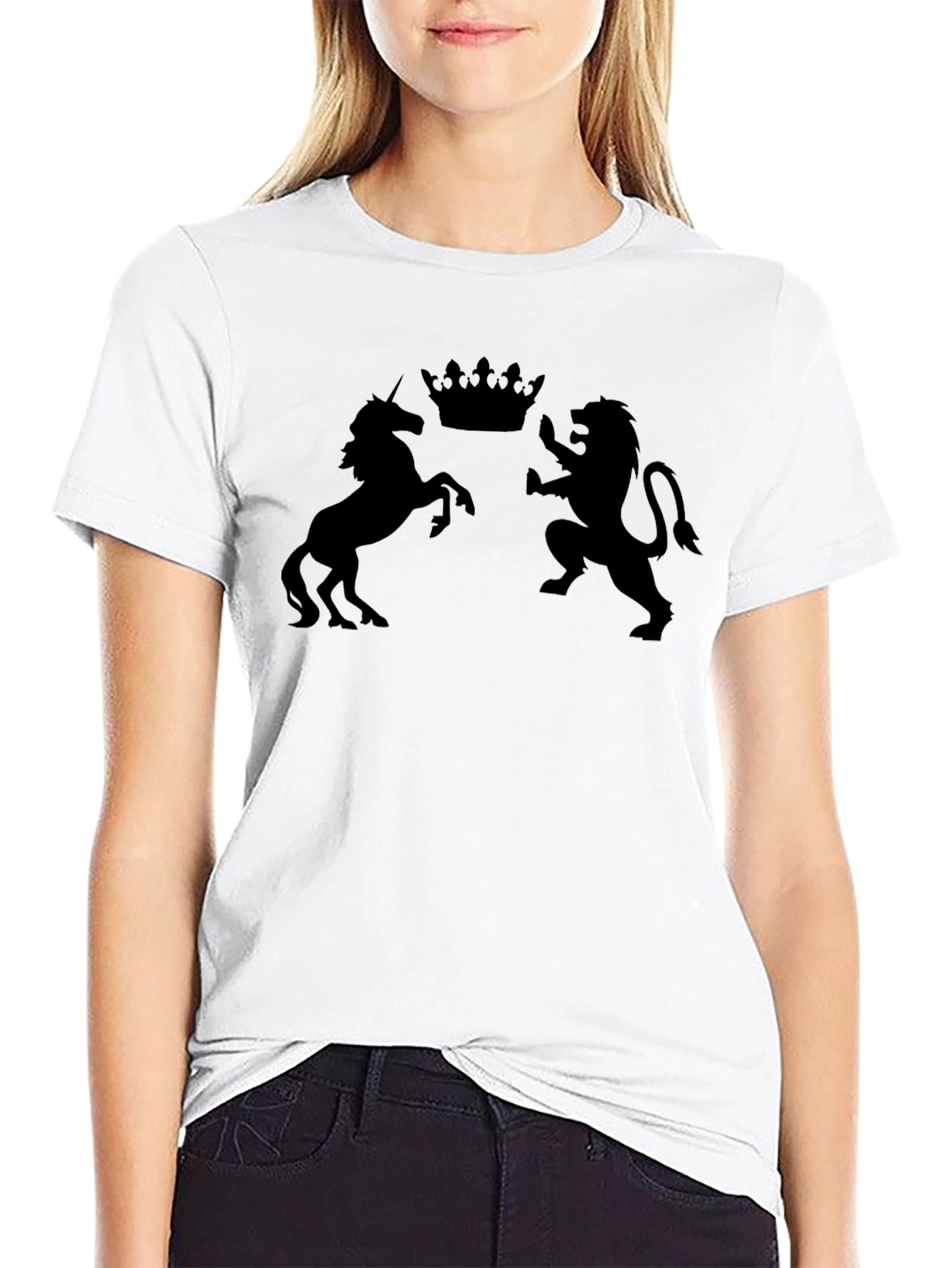 Black Unicorn & Lion Graphic Tee