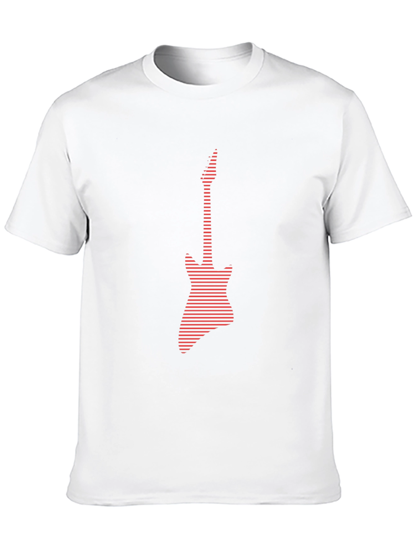 Striped Guitar Graphic Tee - Black
