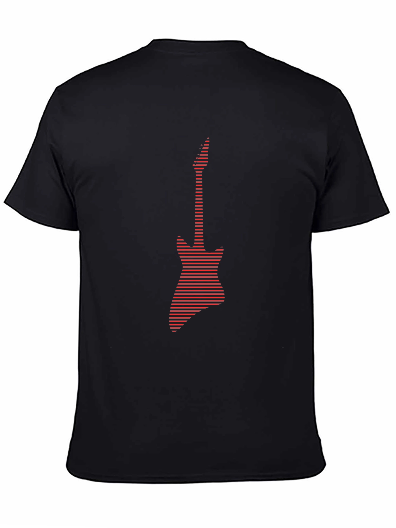 Striped Guitar Graphic Tee - Black