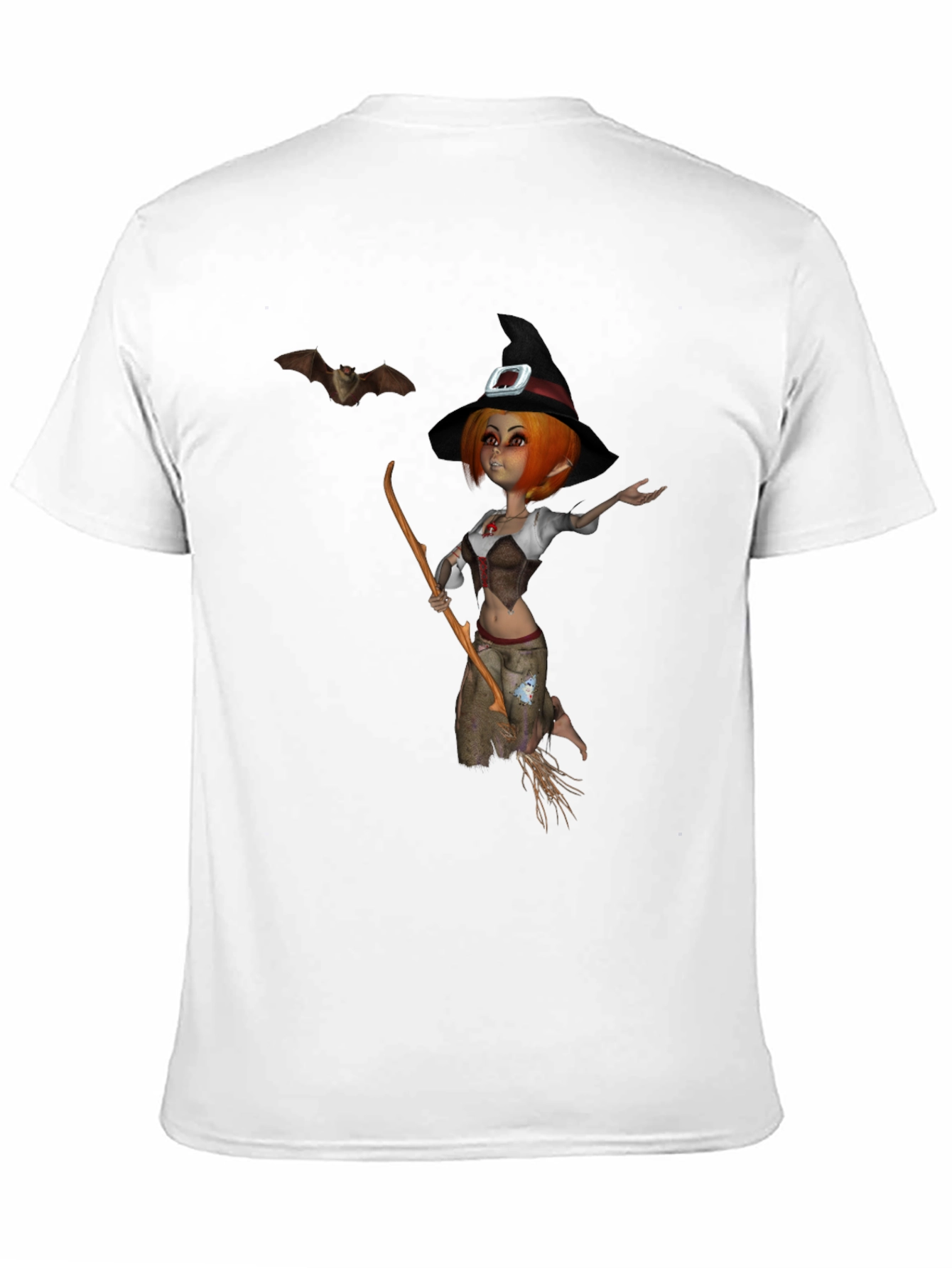 Whimsical Witch Graphic T-Shirt - Halloween Style