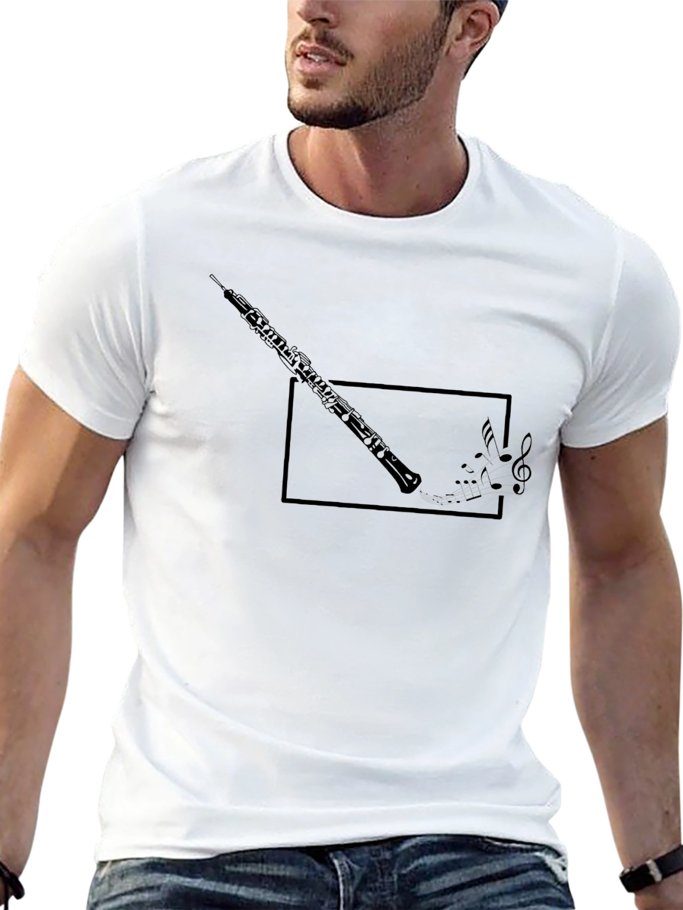 Oboe Music Notes Graphic T-Shirt