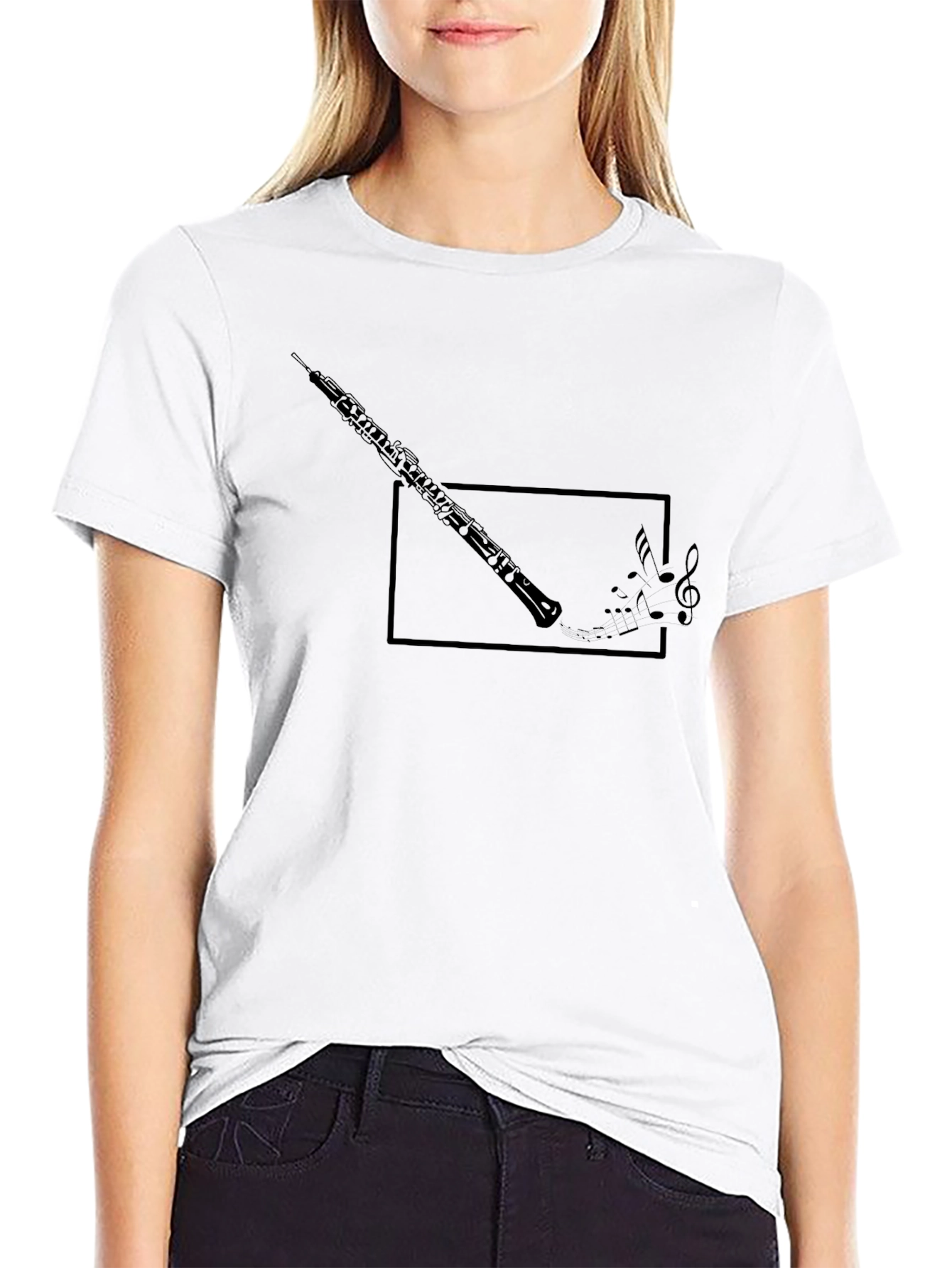 Oboe Music Notes Graphic T-Shirt