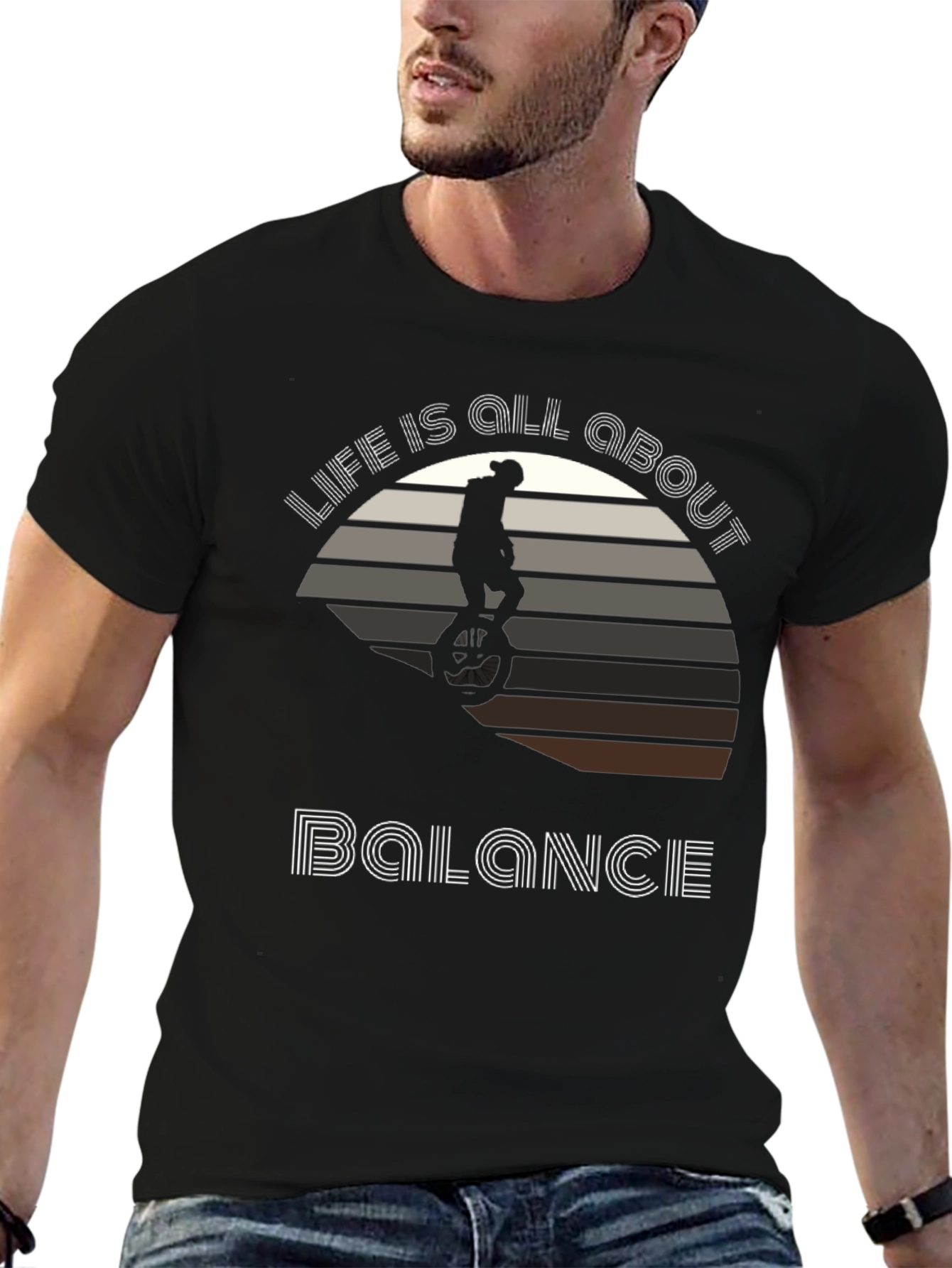 Life is All About Balance T-Shirt - Unicycle Design