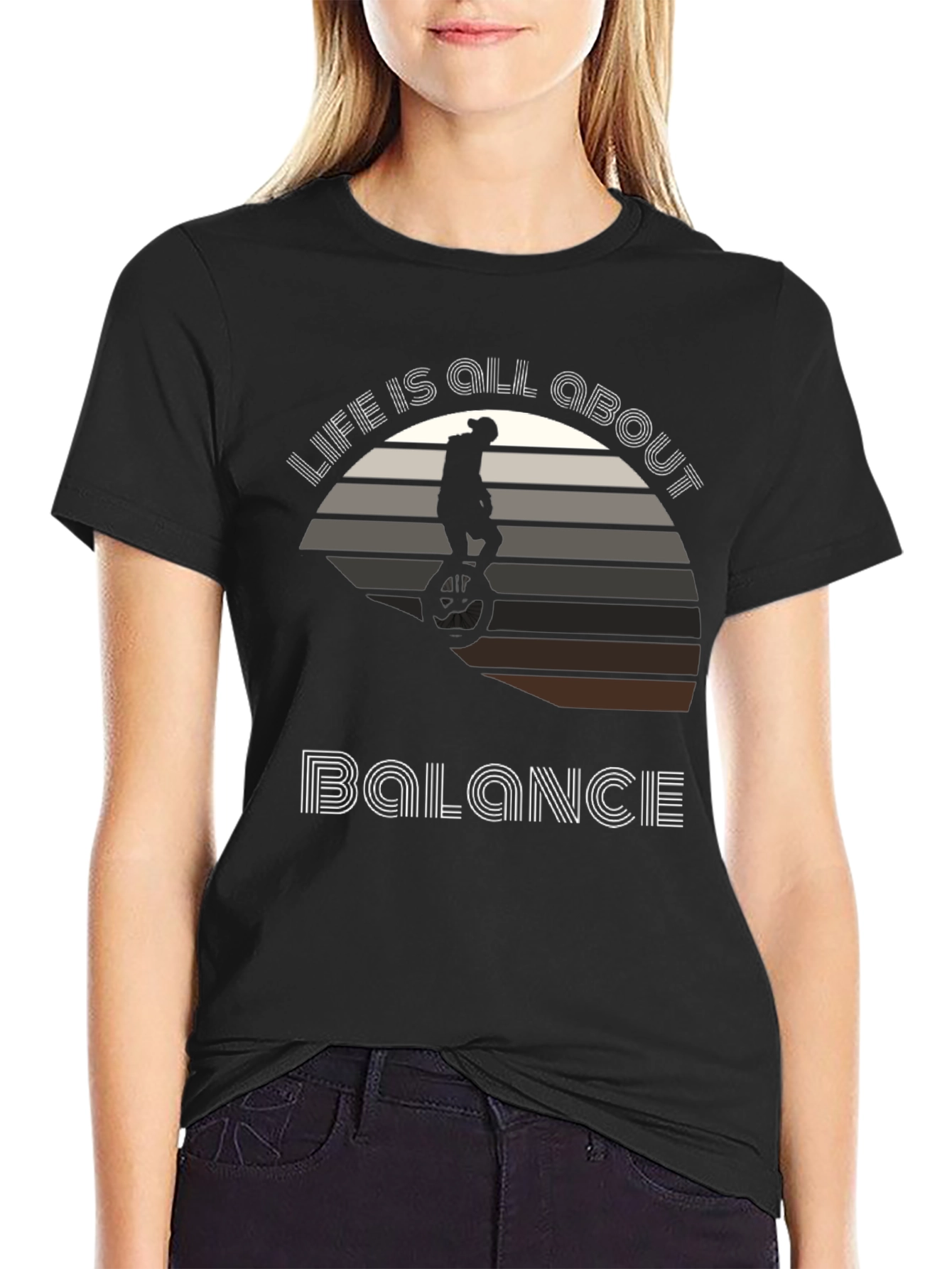 Life is All About Balance T-Shirt - Unicycle Design