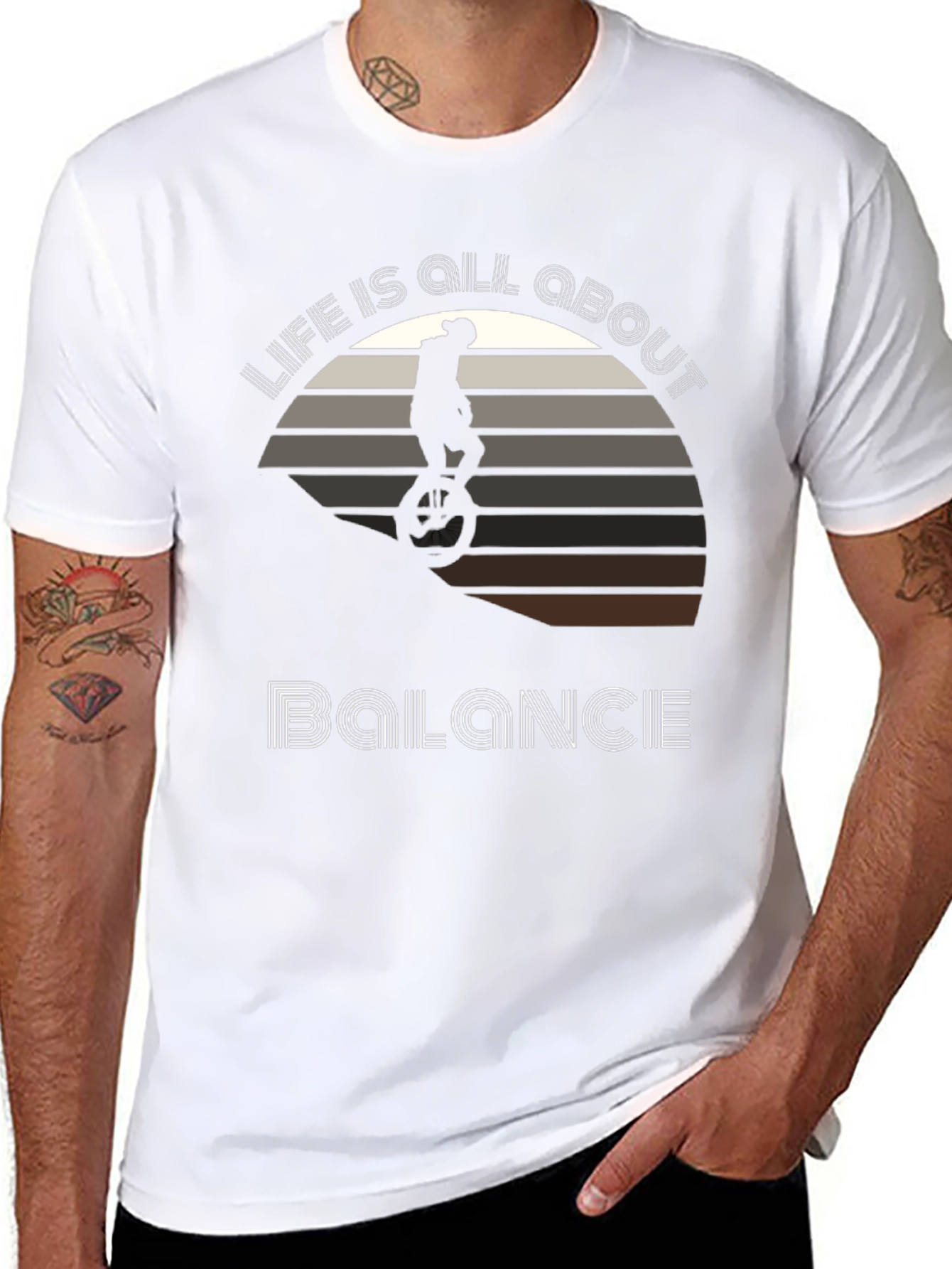 Life is All About Balance T-Shirt - Unicycle Design