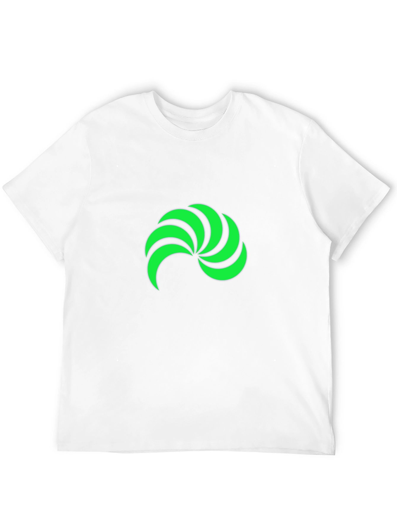 Black T-Shirt with Green Swirl Graphic Print