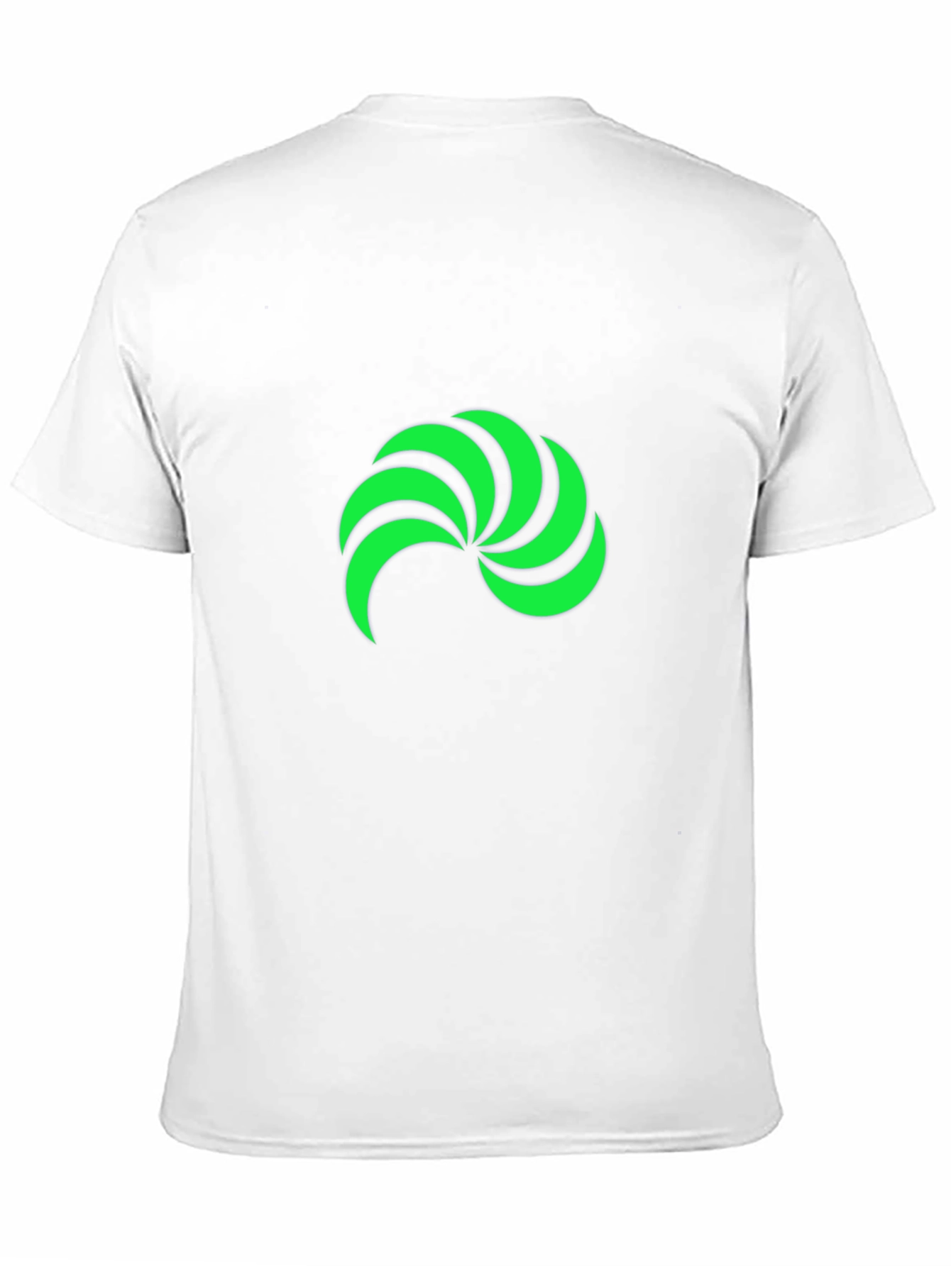 Black T-Shirt with Green Swirl Graphic Print