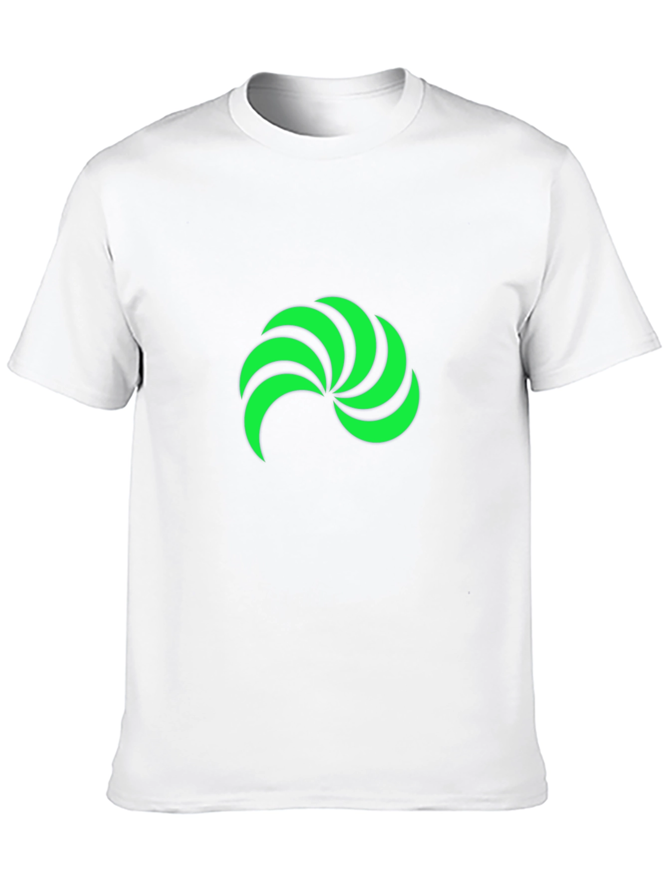 Black T-Shirt with Green Swirl Graphic Print