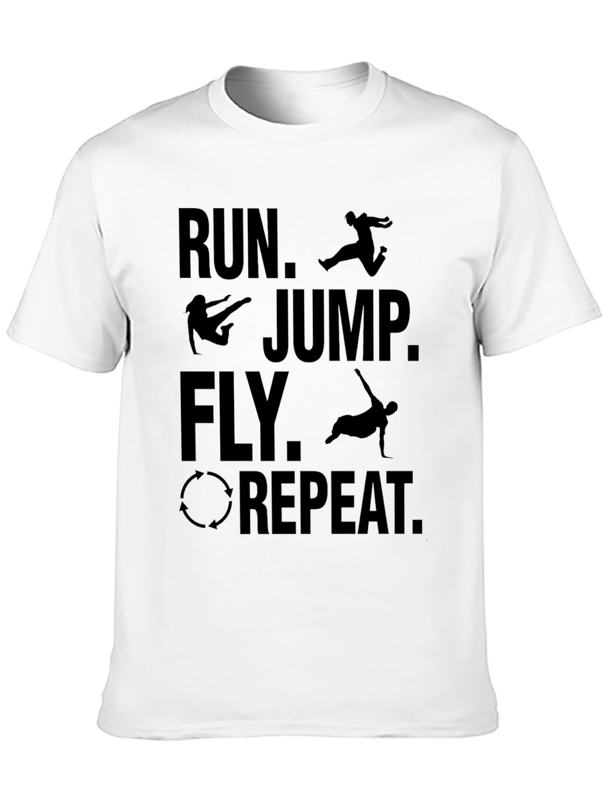 Run Jump Fly Repeat Black Graphic Tee