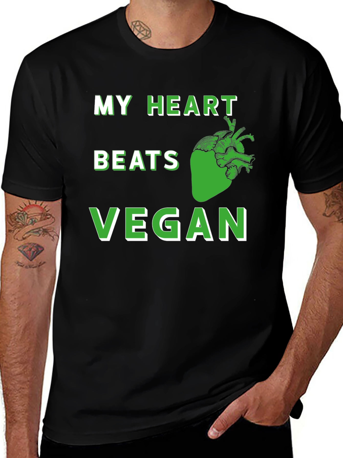 Vegan Heartbeat T-Shirt - Plant Based Lifestyle Tee