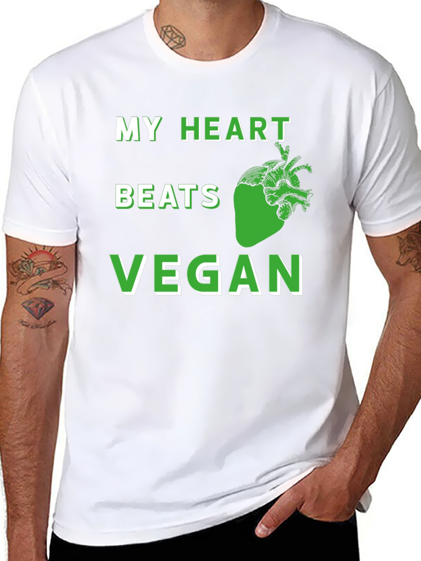 Vegan Heartbeat T-Shirt - Plant Based Lifestyle Tee