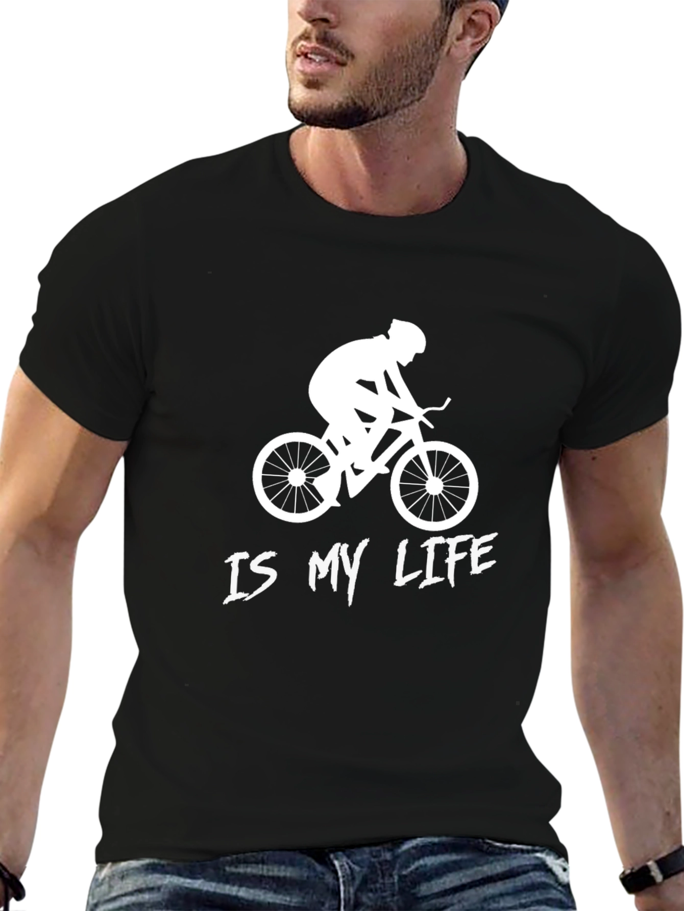 Cycling Is My Life Graphic Tee - Black