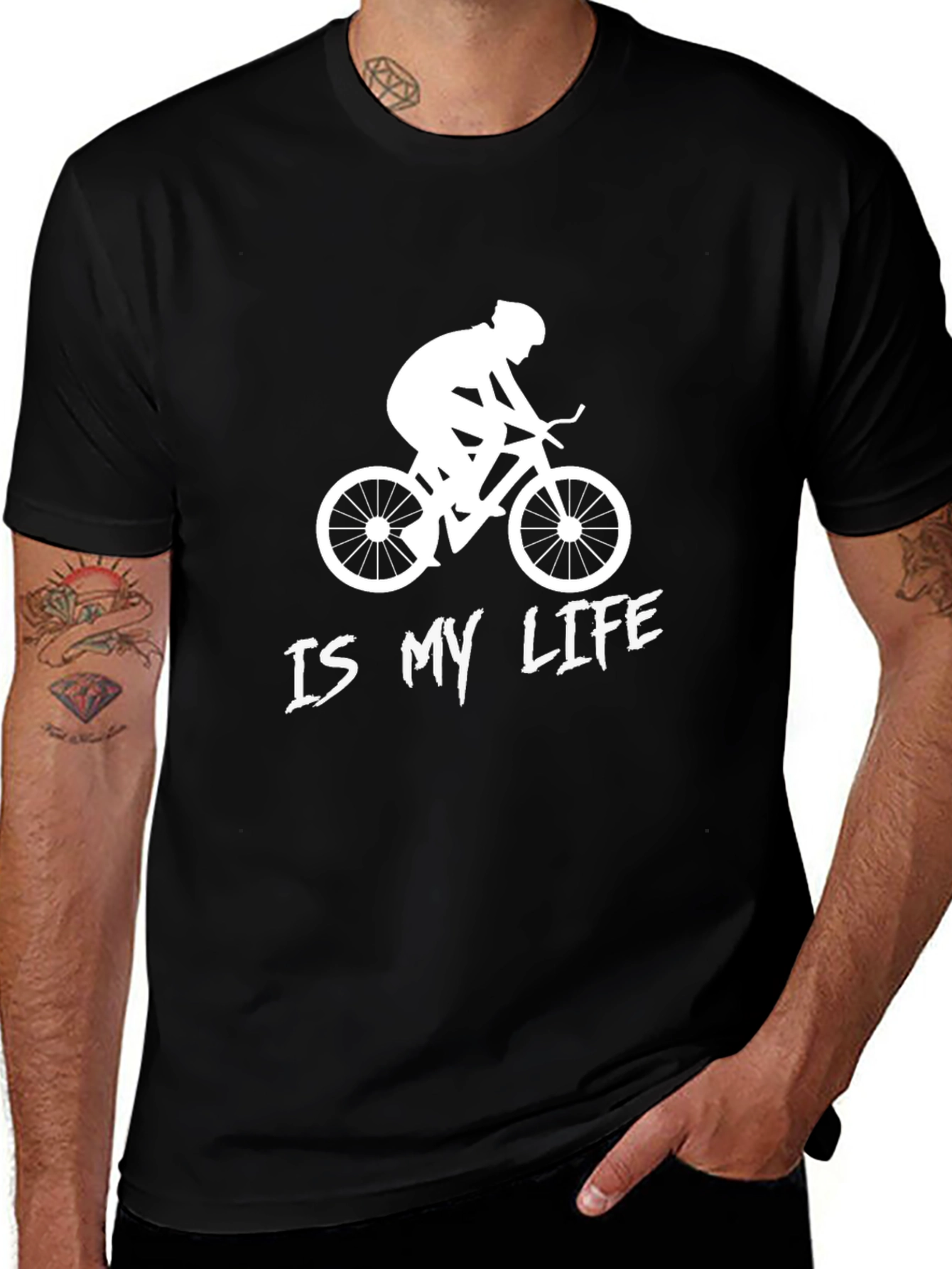 Cycling Is My Life Graphic Tee - Black