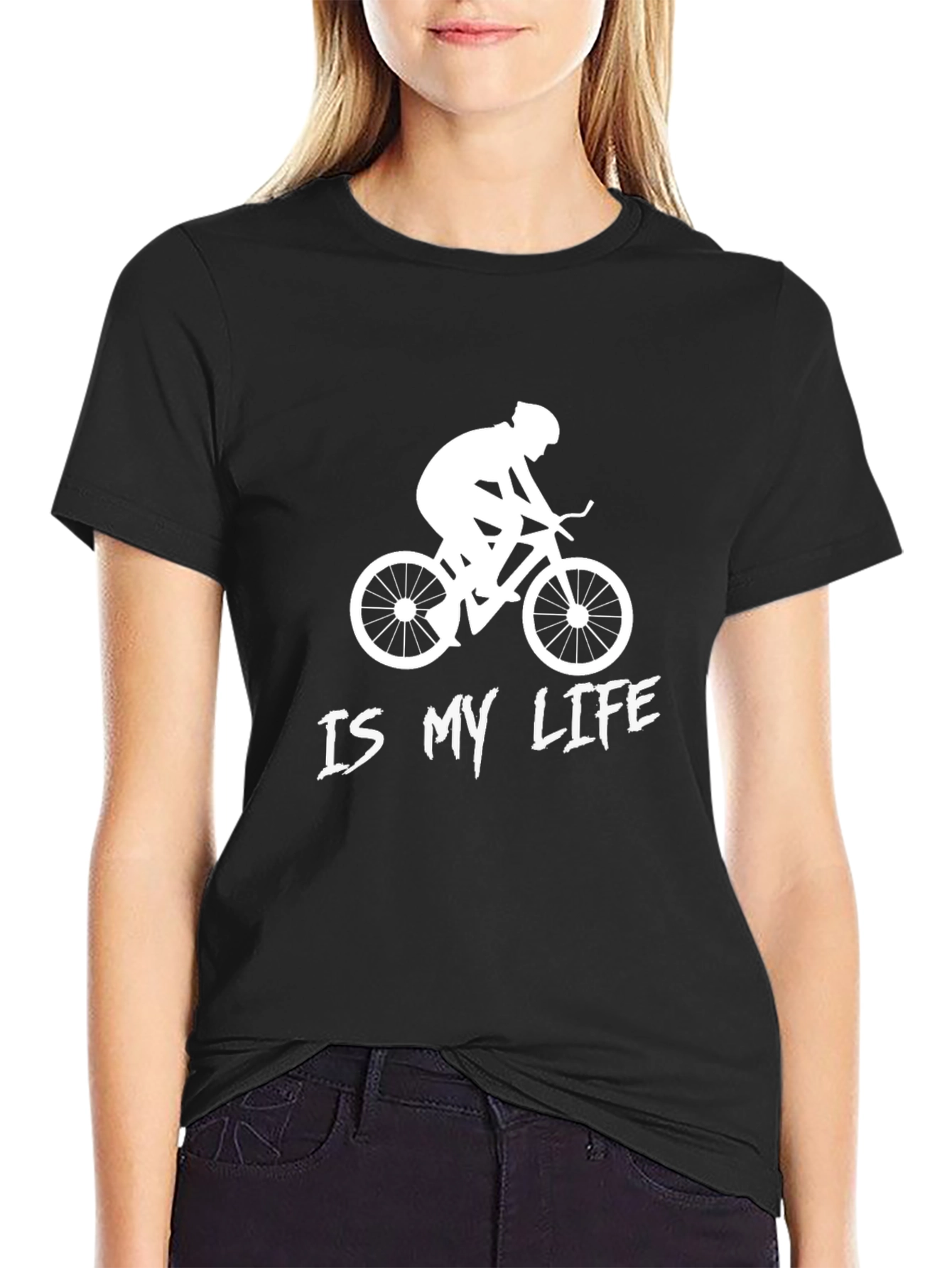 Cycling Is My Life Graphic Tee - Black