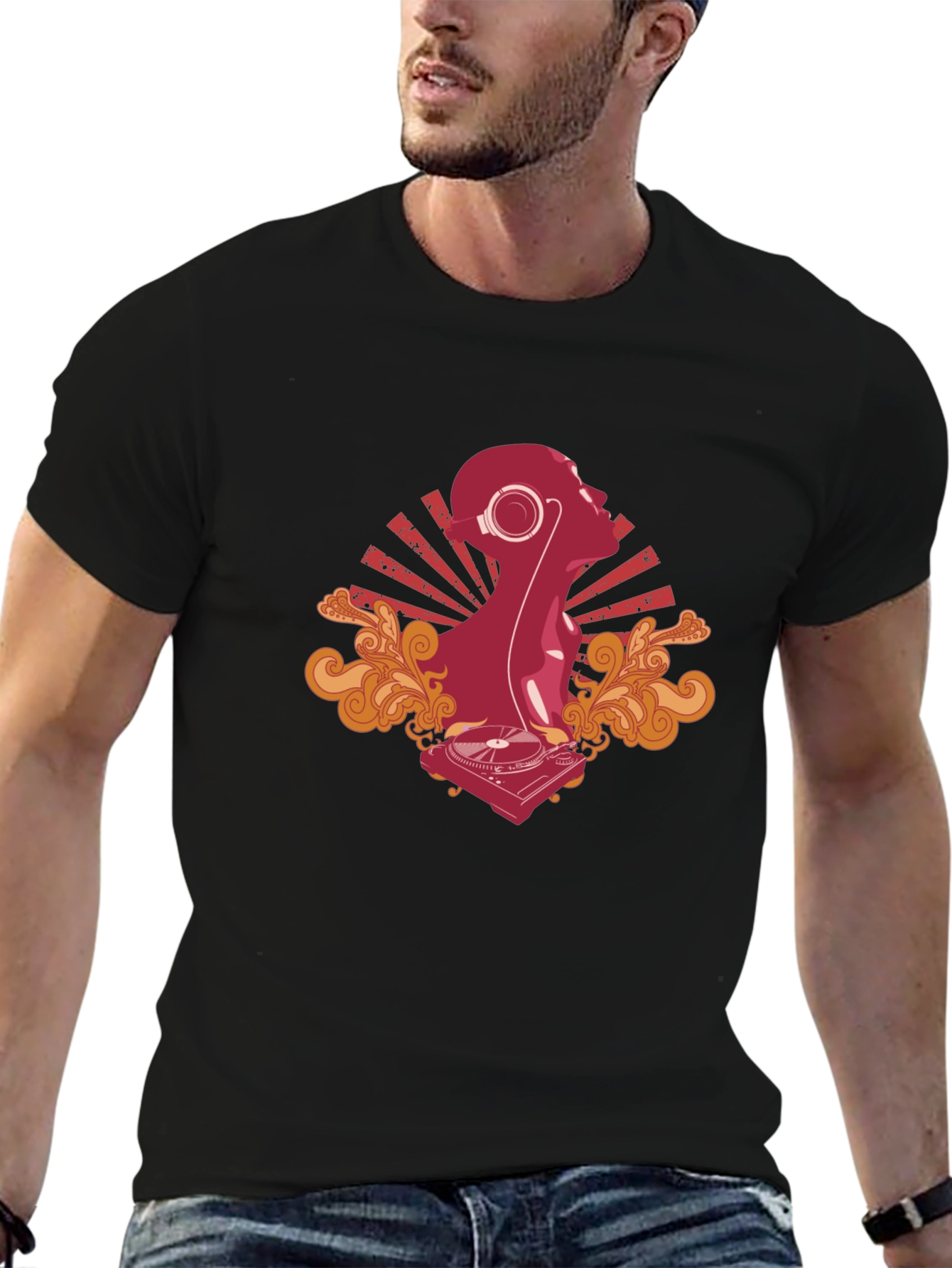 DJ Silhouette Graphic Tee - Cool Black T-Shirt