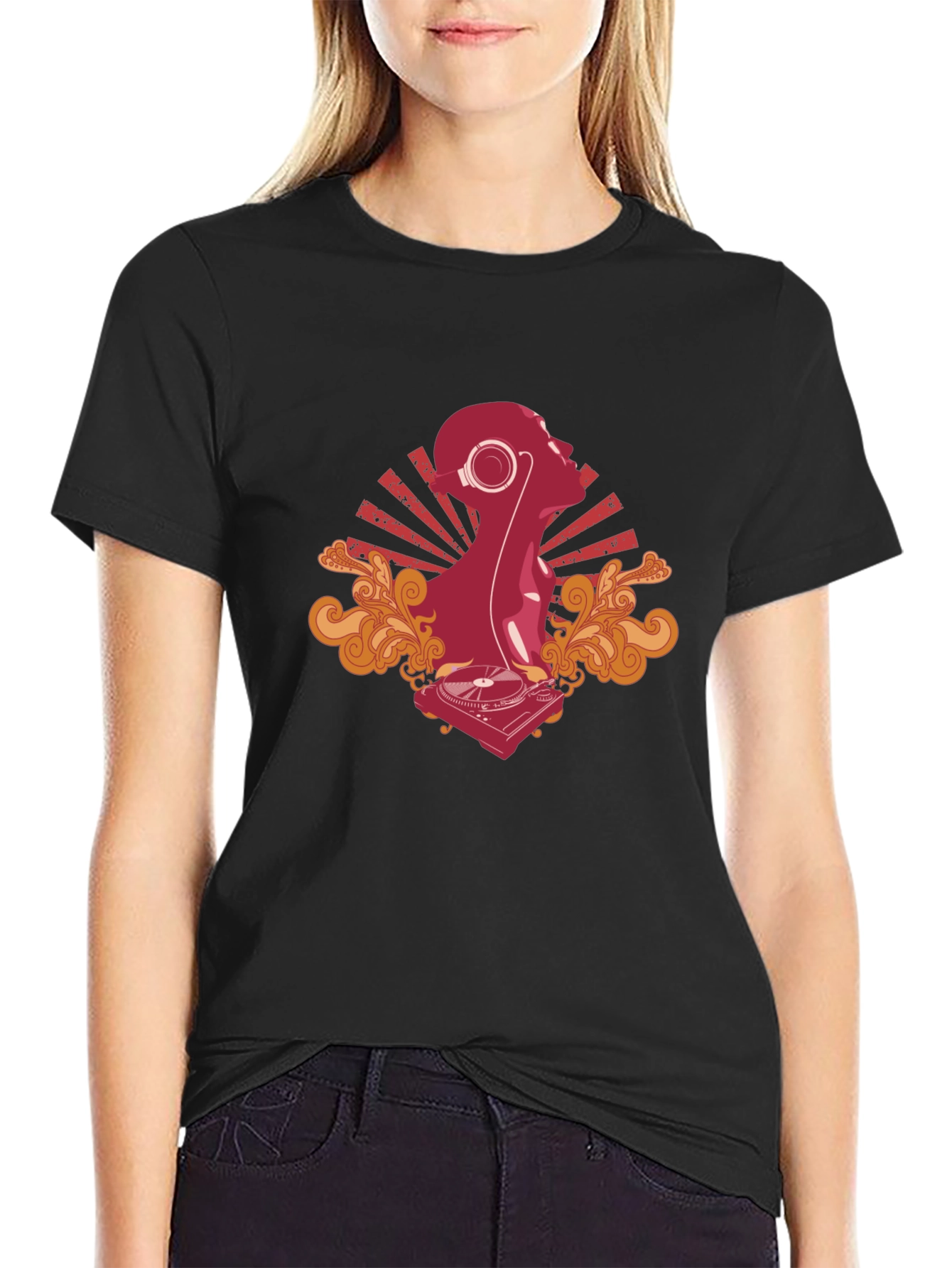 DJ Silhouette Graphic Tee - Cool Black T-Shirt