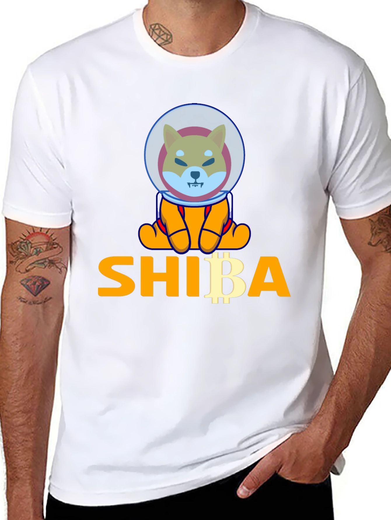 Shiba Astronaut Black T-Shirt