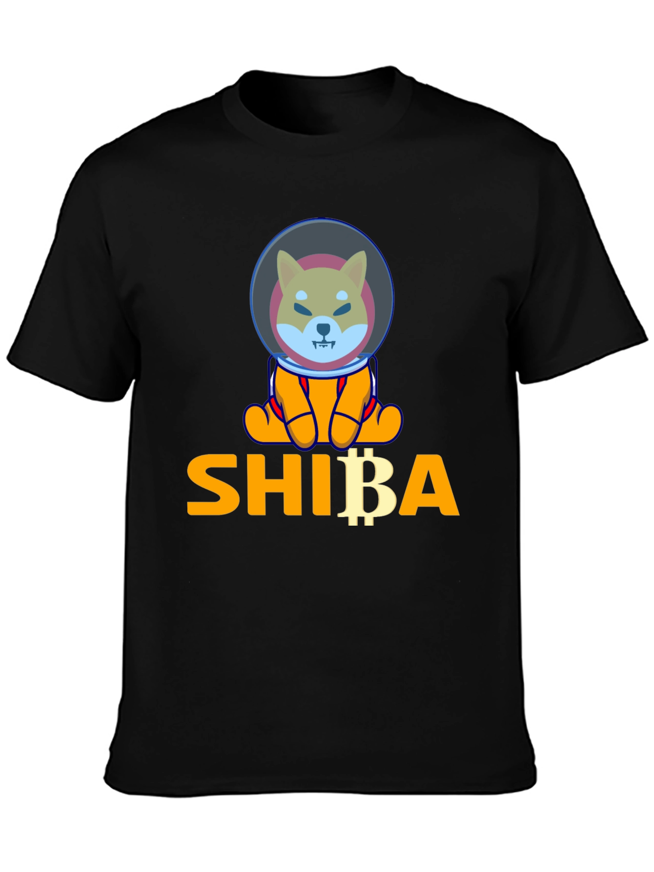 Shiba Astronaut Black T-Shirt