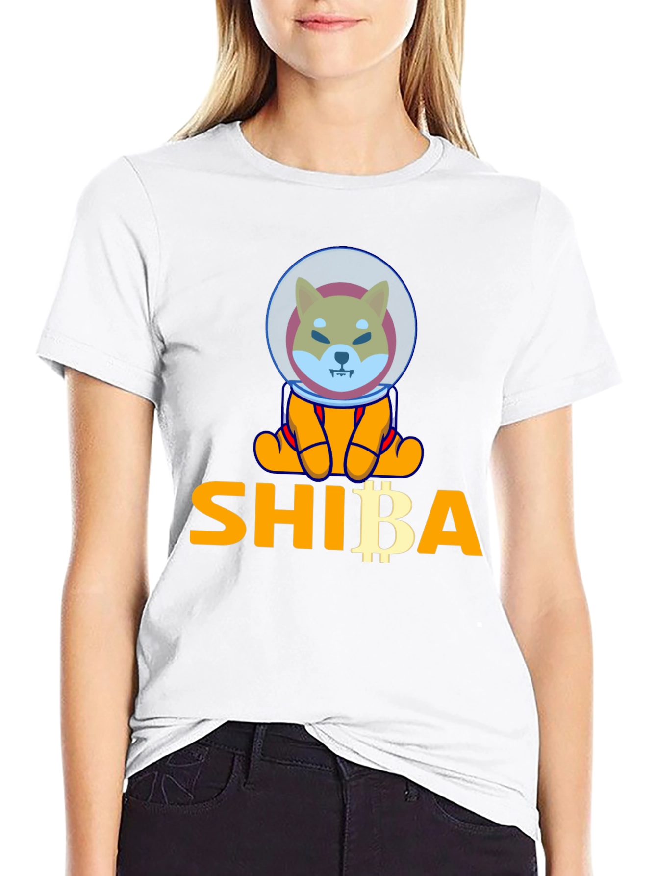Shiba Astronaut Black T-Shirt