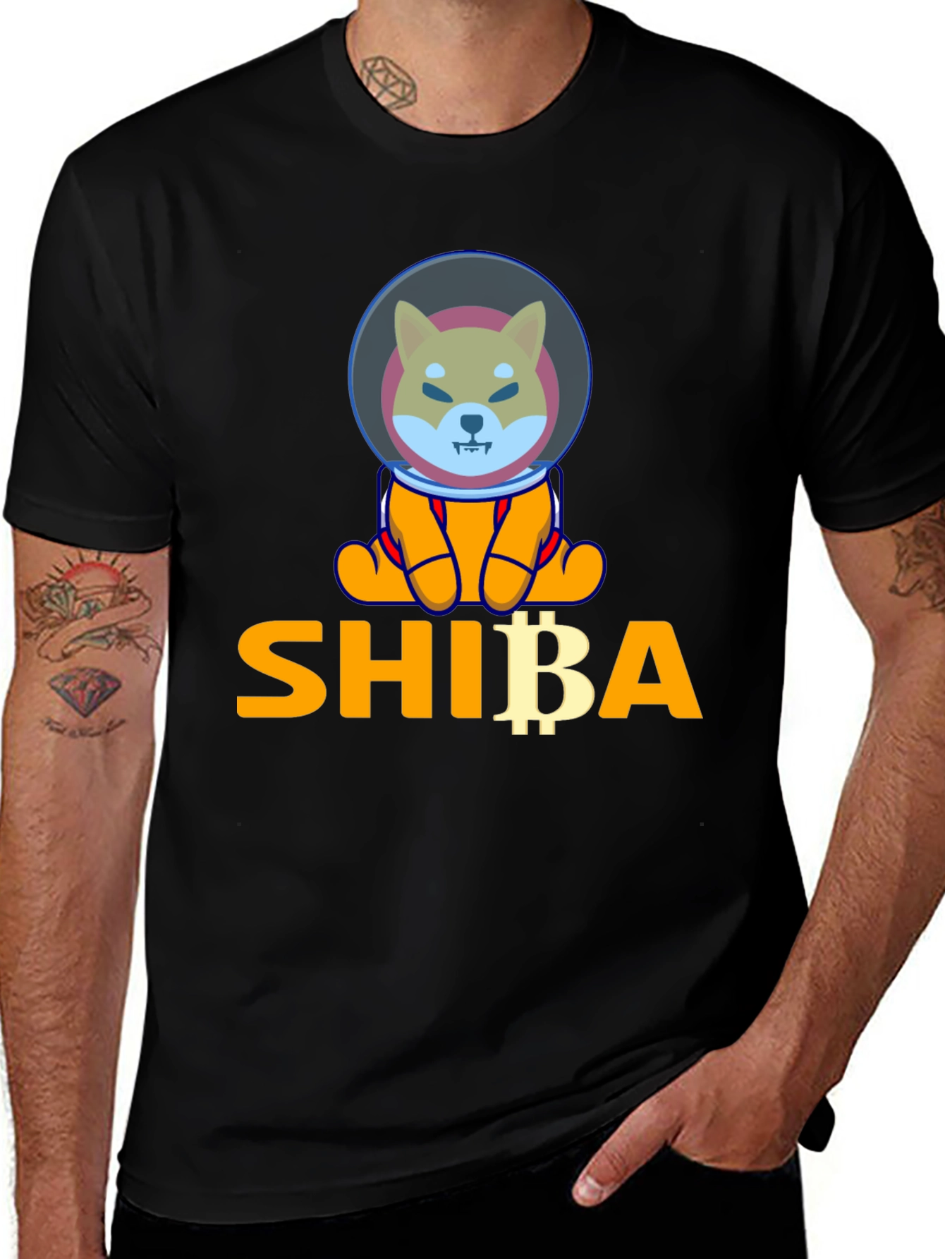 Shiba Astronaut Black T-Shirt