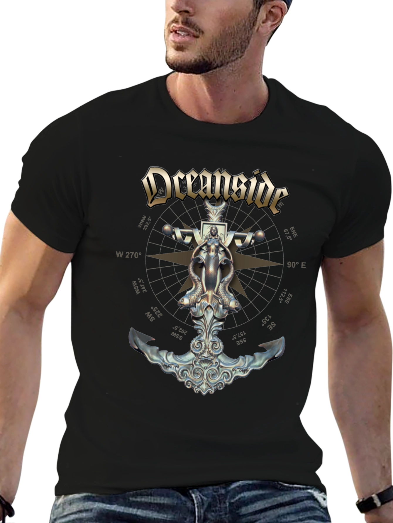 Oceanside Anchor Compass Graphic T-Shirt