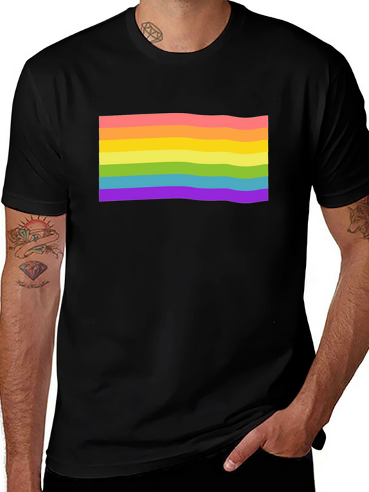 Rainbow Pride Flag Graphic T-Shirt - Black