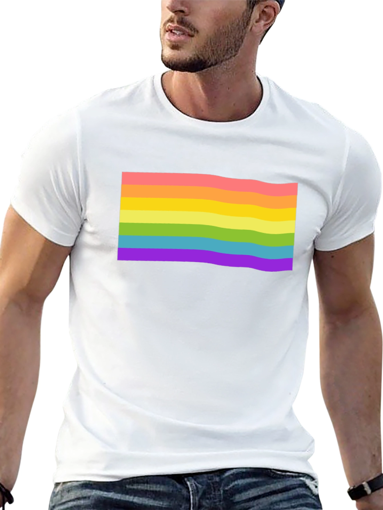 Rainbow Pride Flag Graphic T-Shirt - Black