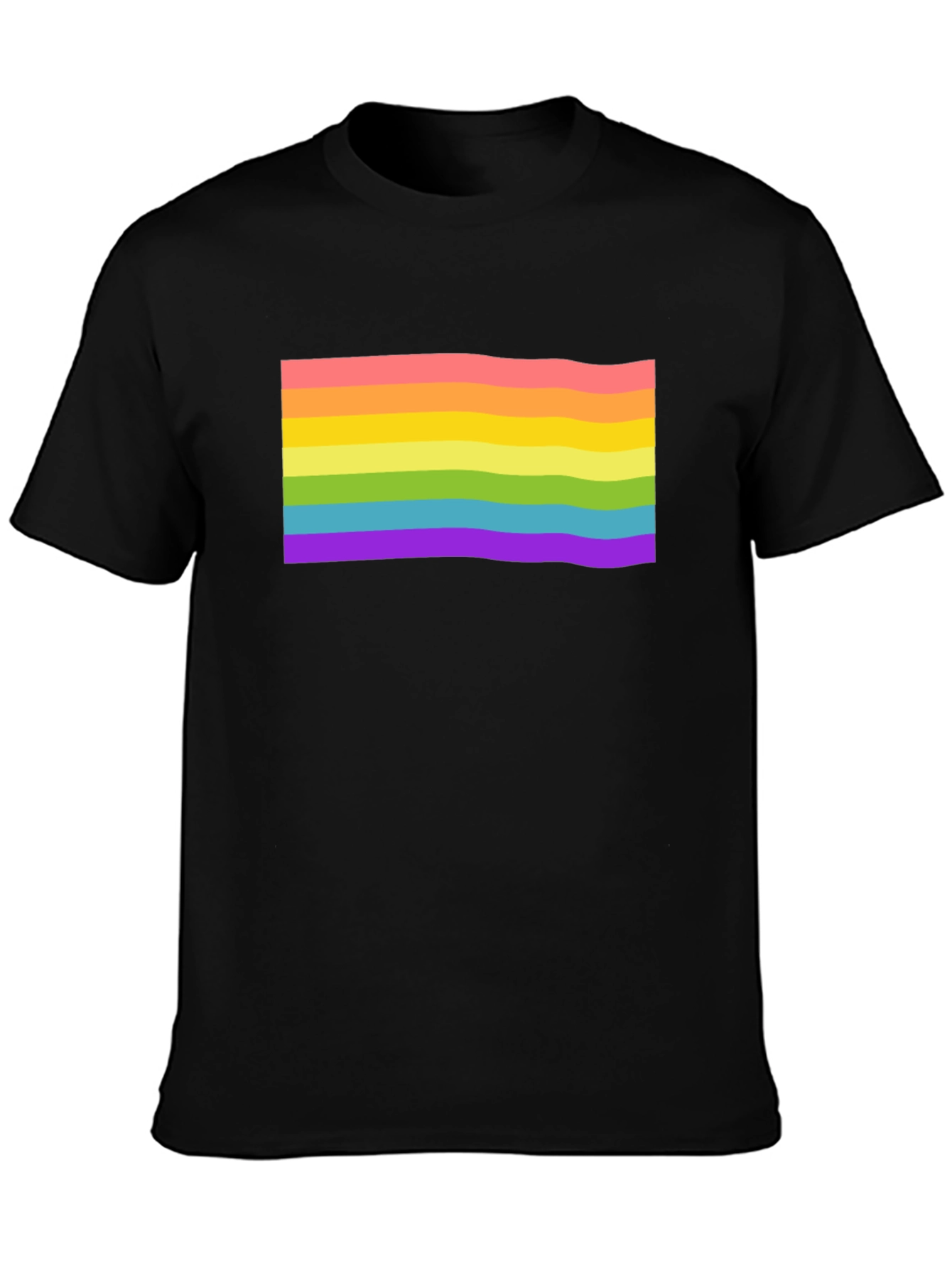 Rainbow Pride Flag Graphic T-Shirt - Black