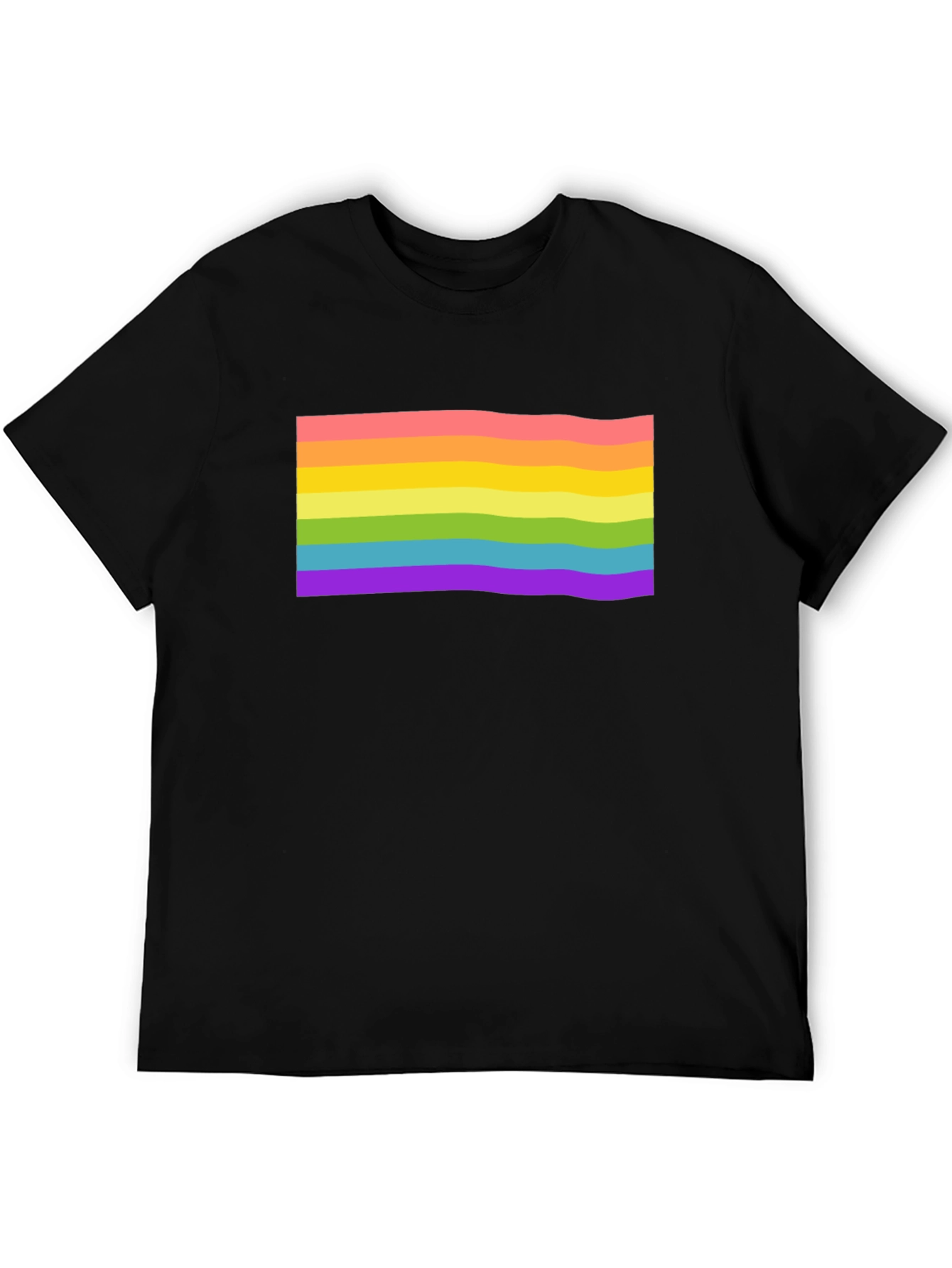 Rainbow Pride Flag Graphic T-Shirt - Black