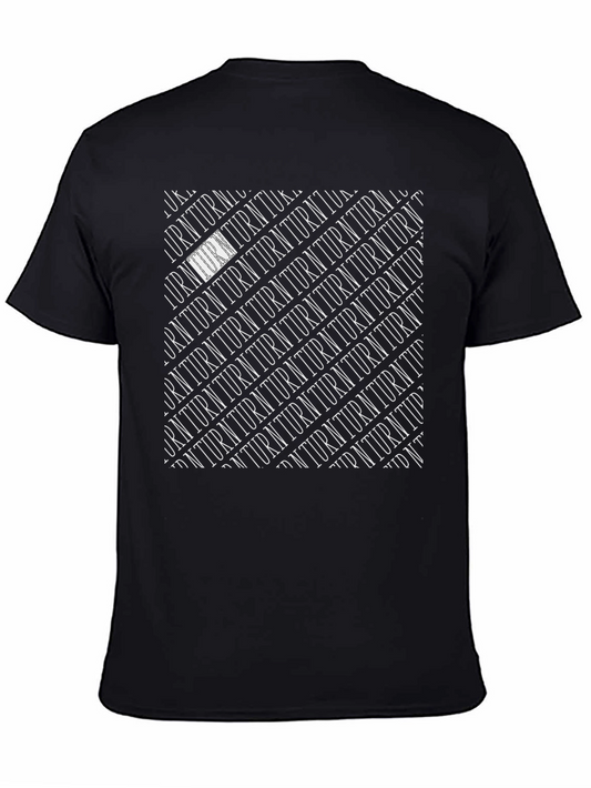 Turn Pattern Black T-Shirt