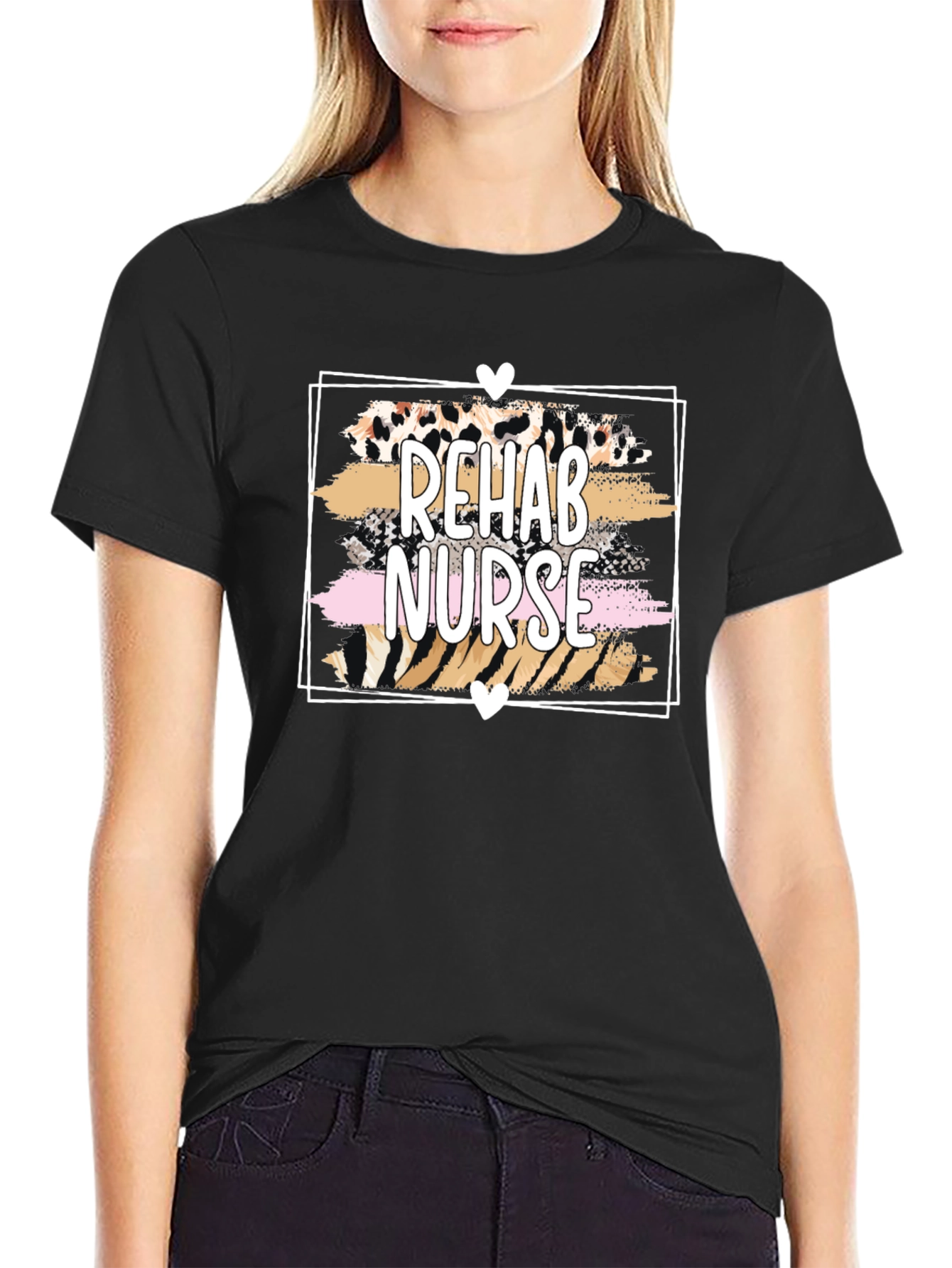 Rehab Nurse Graphic Tee - Leopard Print