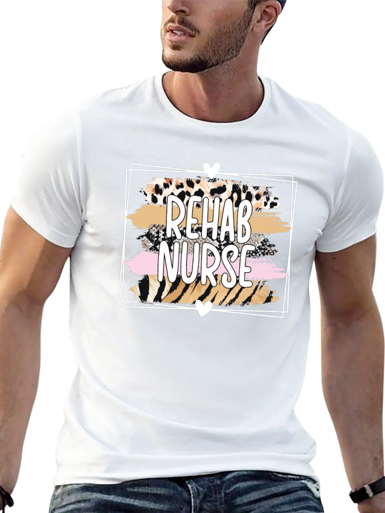 Rehab Nurse Graphic Tee - Leopard Print
