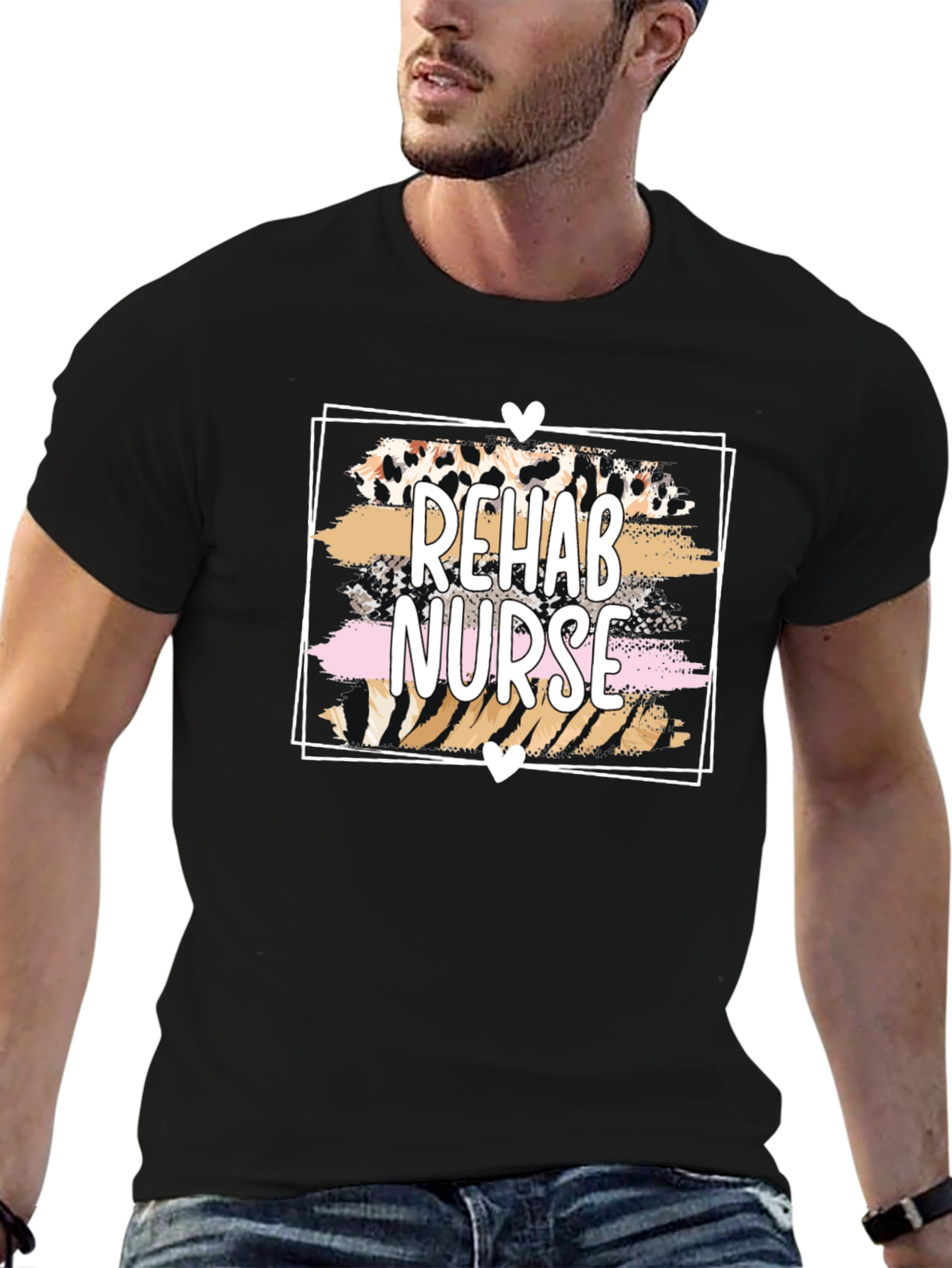 Rehab Nurse Graphic Tee - Leopard Print