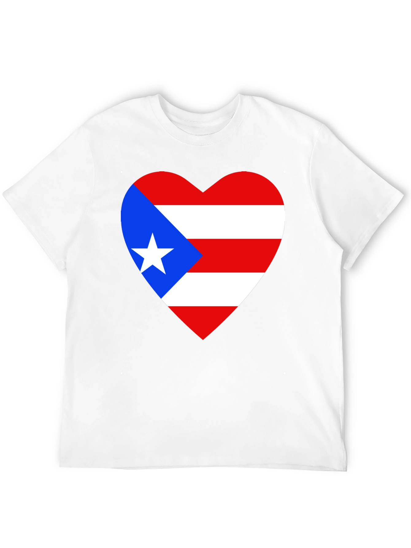 Puerto Rico Heart Flag Graphic T-Shirt - Black