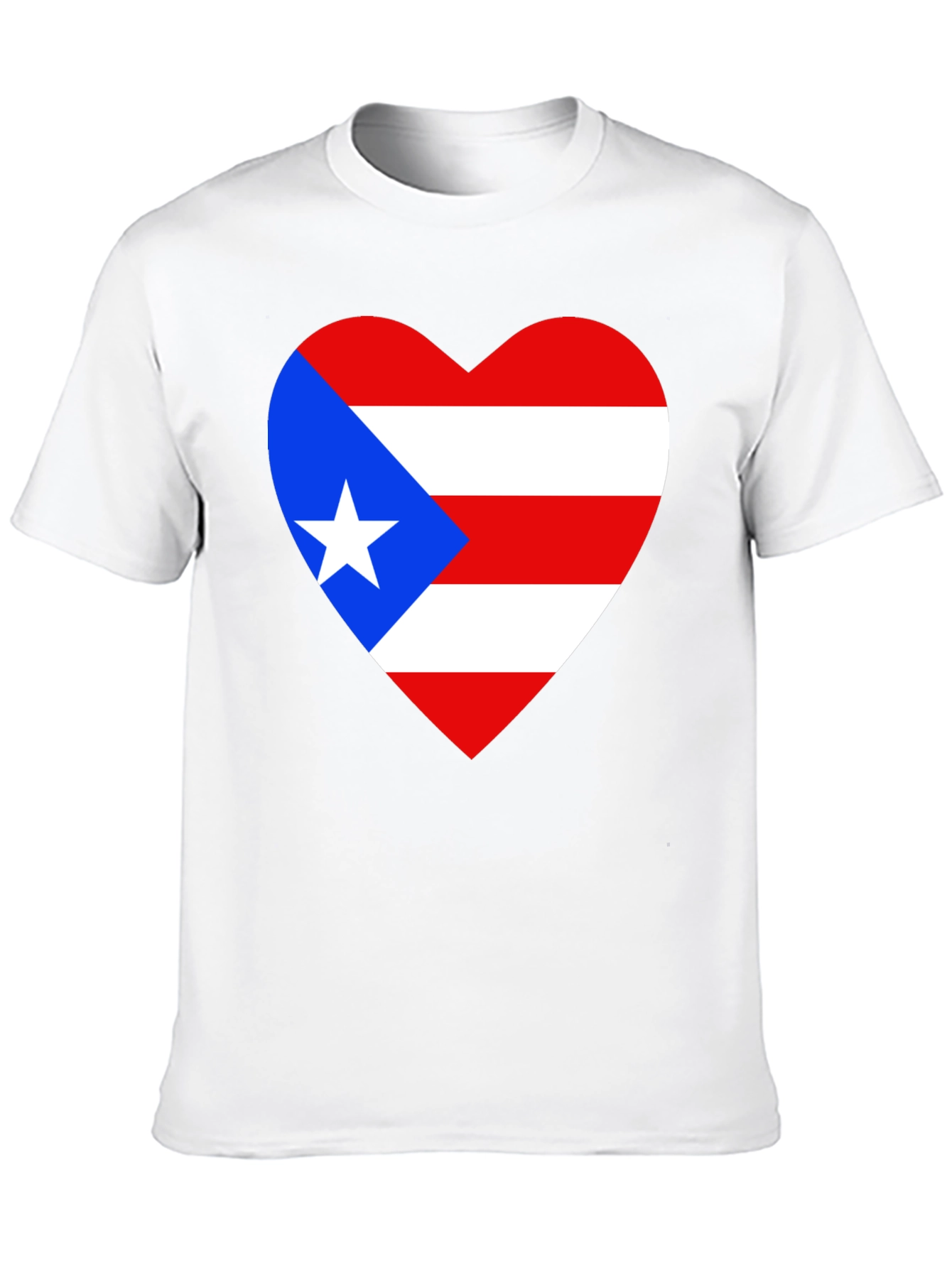 Puerto Rico Heart Flag Graphic T-Shirt - Black