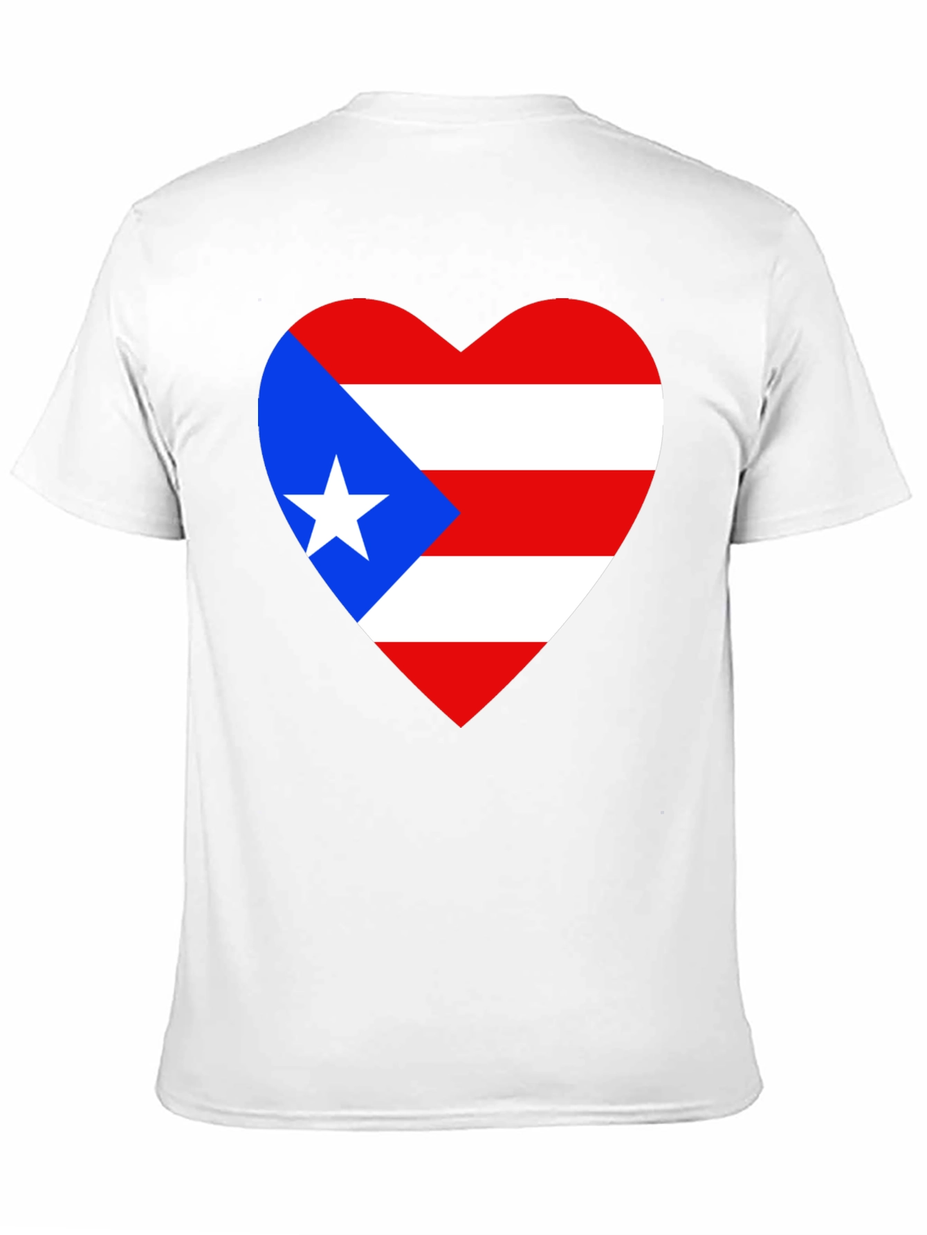 Puerto Rico Heart Flag Graphic T-Shirt - Black