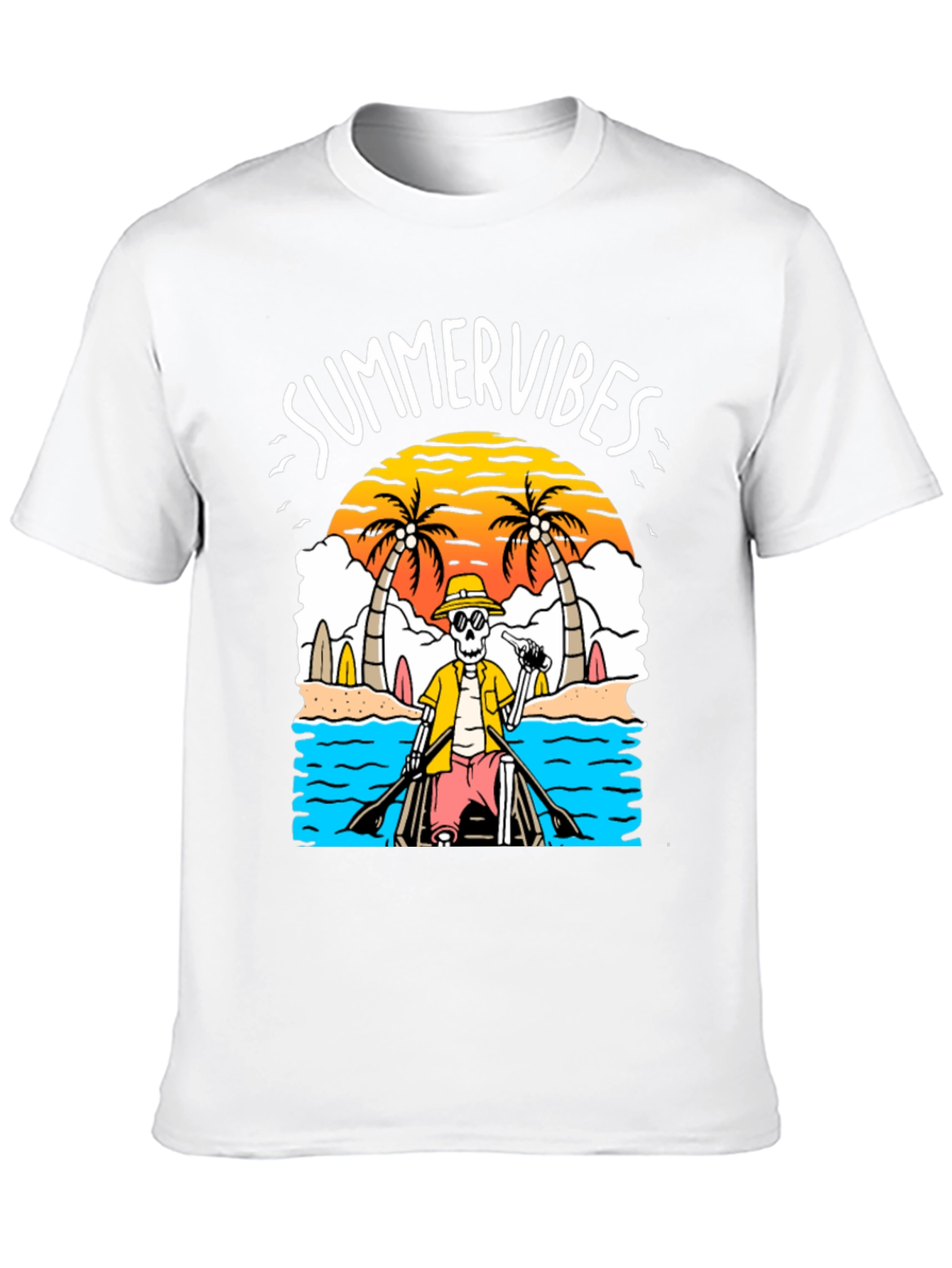 Summer Vibes Skeleton Graphic Tee
