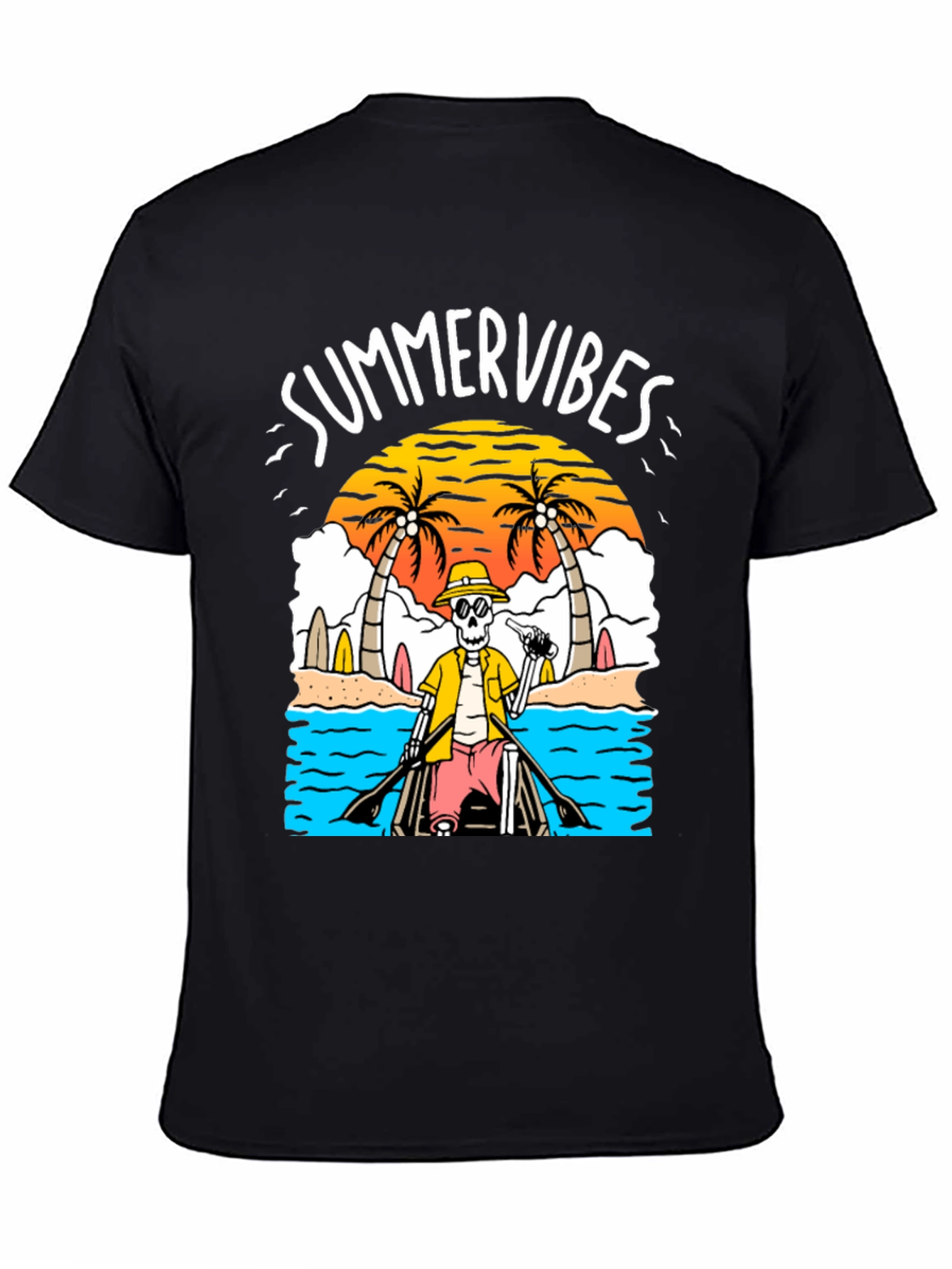 Summer Vibes Skeleton Graphic Tee