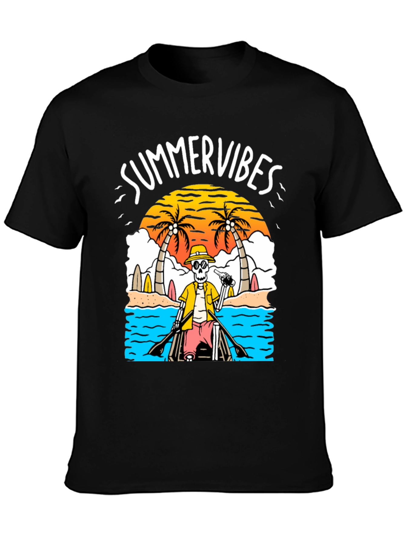 Summer Vibes Skeleton Graphic Tee