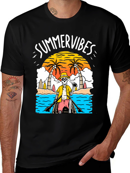 Summer Vibes Skeleton Graphic Tee