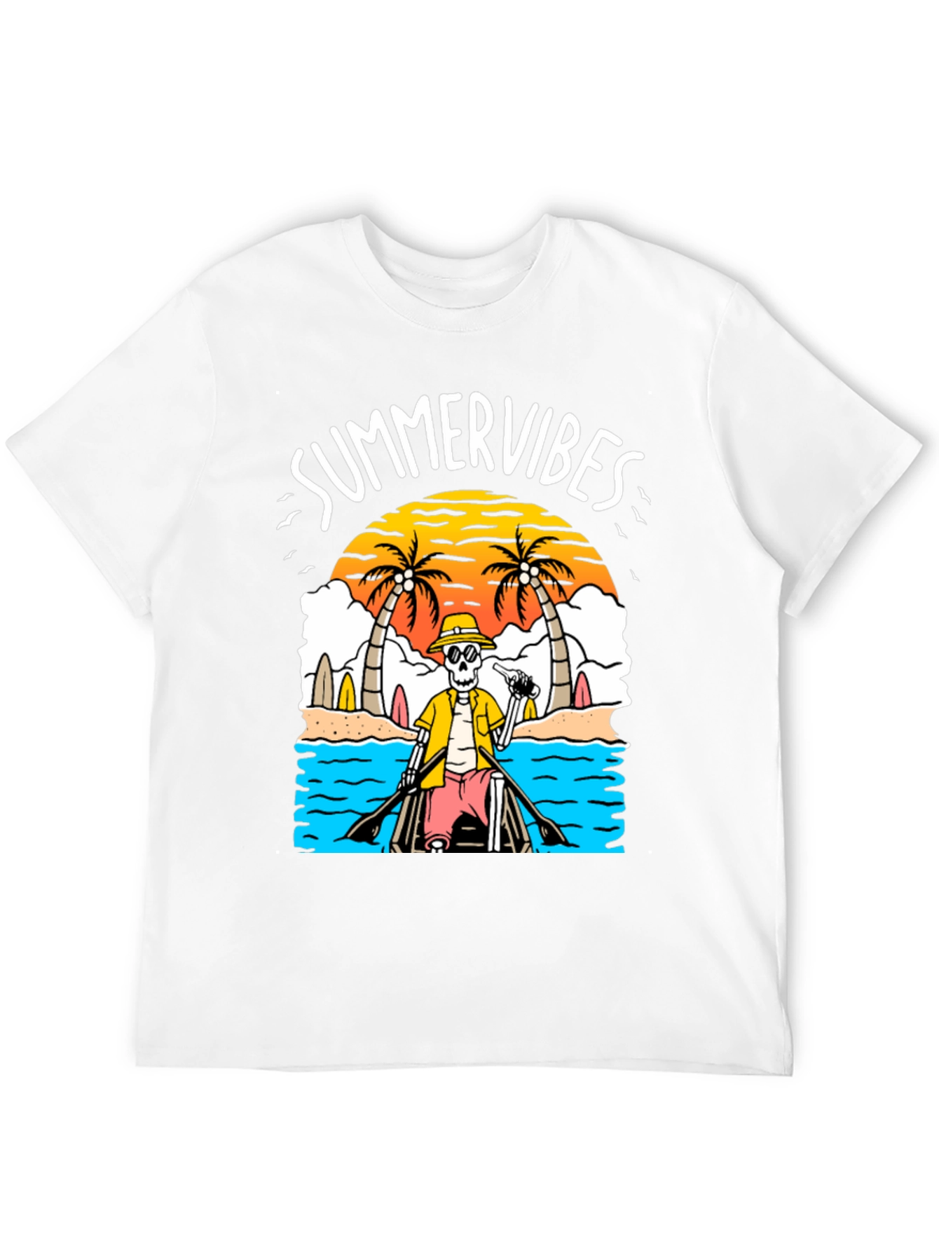 Summer Vibes Skeleton Graphic Tee