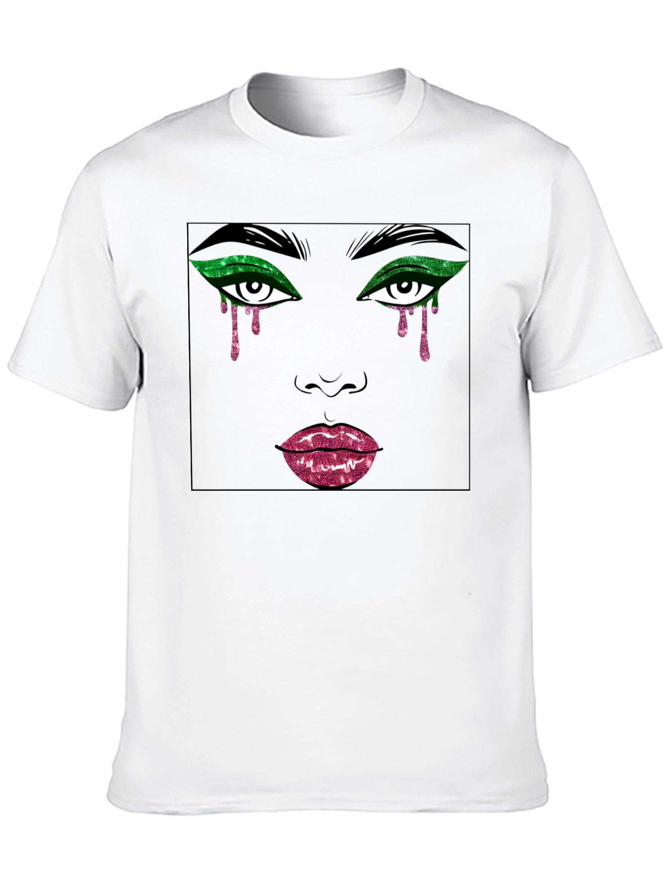 Graphic Glitter Face T-Shirt