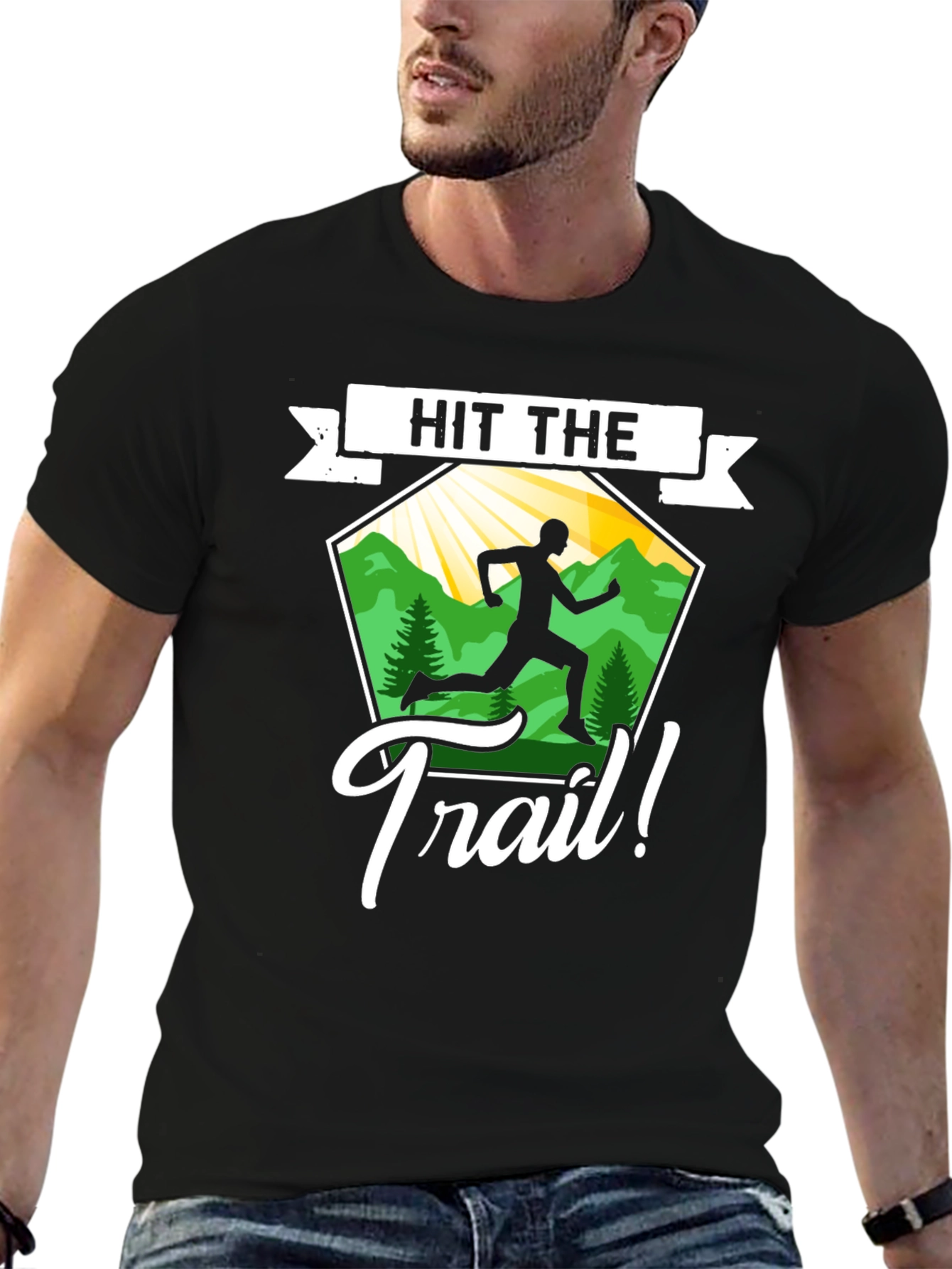 Hit the Trail Graphic Tee - Nature Running Shirt