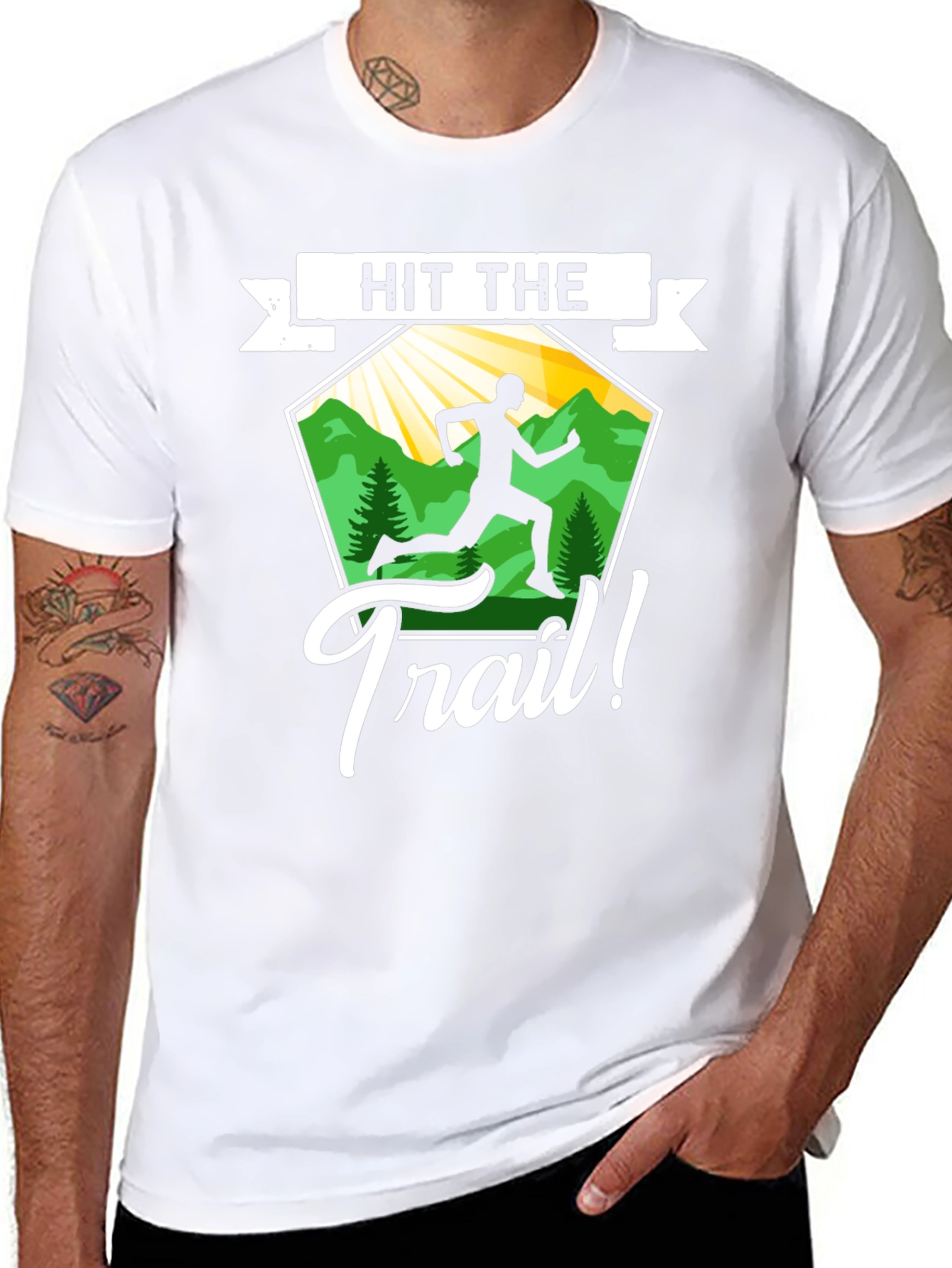 Hit the Trail Graphic Tee - Nature Running Shirt