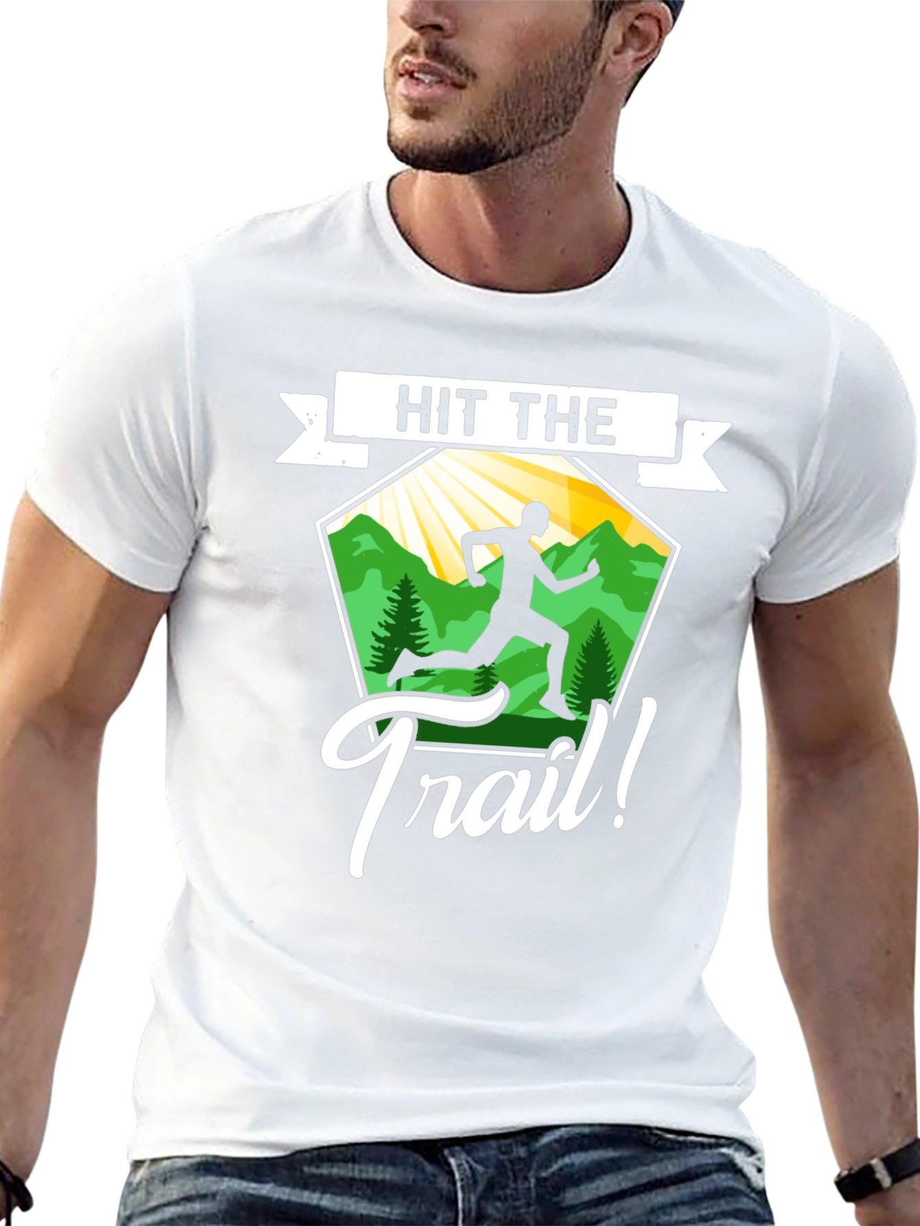 Hit the Trail Graphic Tee - Nature Running Shirt